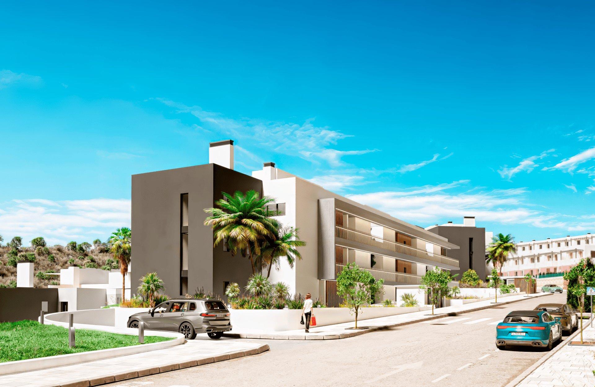 Development exterior showing two-storey building, Bahía de las Rocas, Manilva