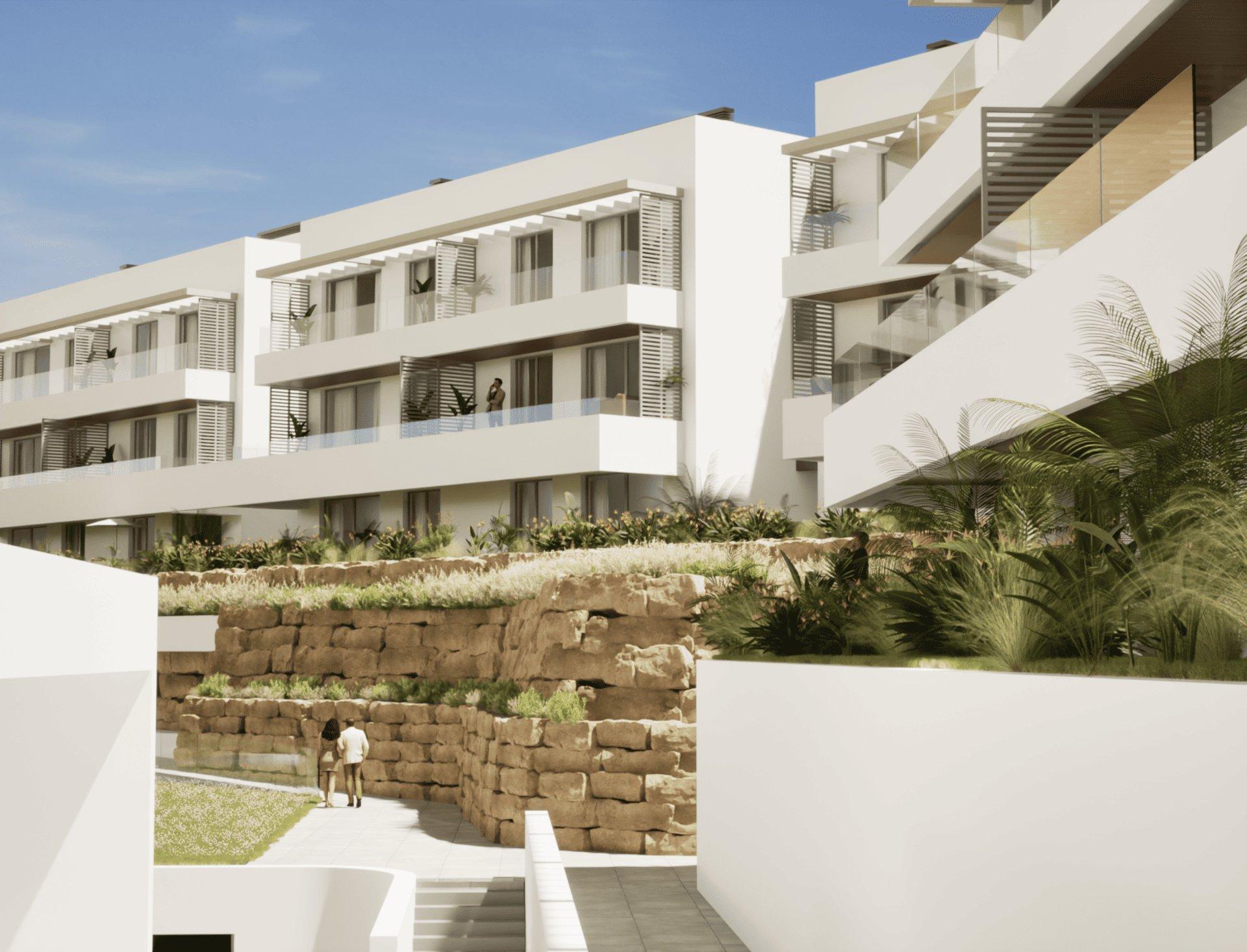 Aerial view of new-build development, Bahía de las Rocas, Manilva