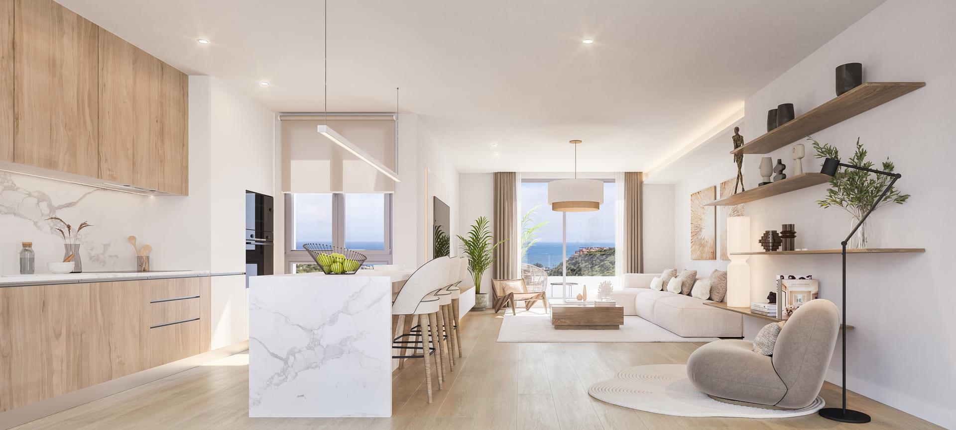 Bathroom with shower in new-build penthouse, Bahía de las Rocas