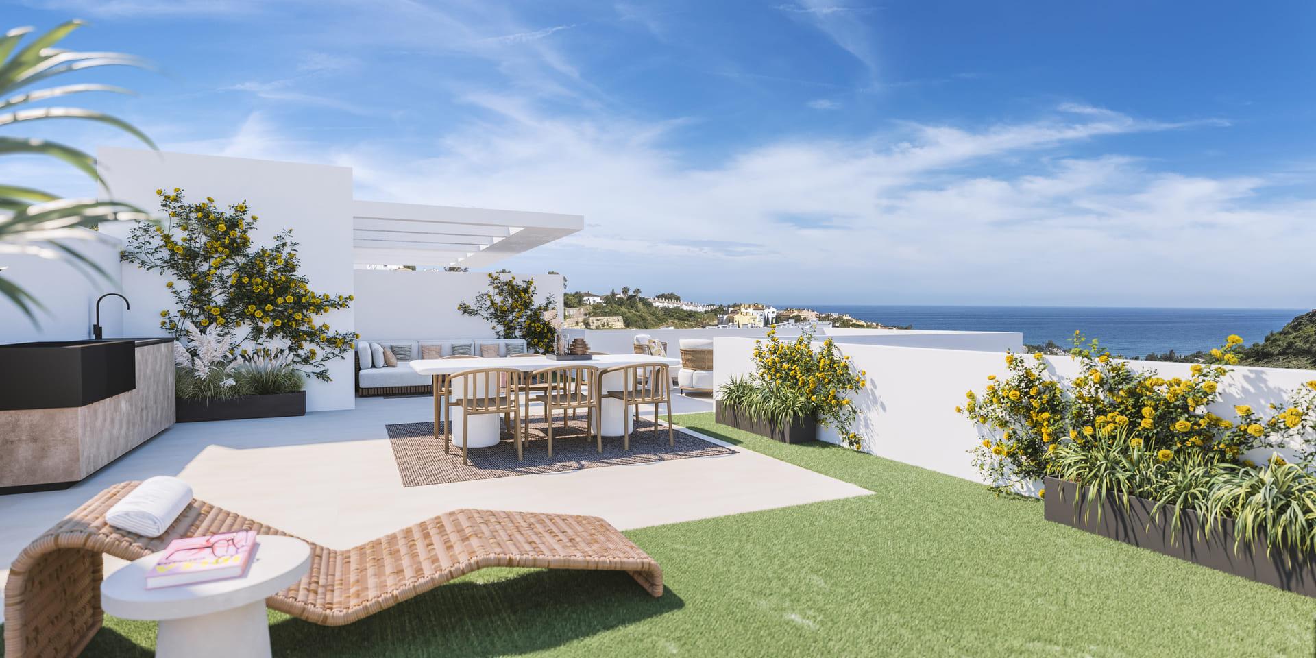 Terrace area of penthouse unit, Bahía de las Rocas, Manilva