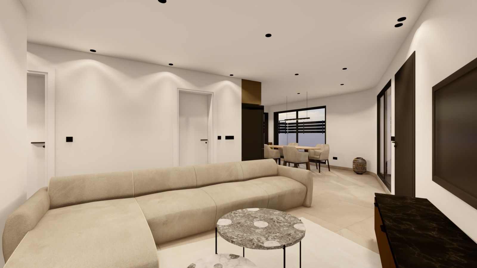 Window and natural light in bedroom, new-build villa, Benijofar