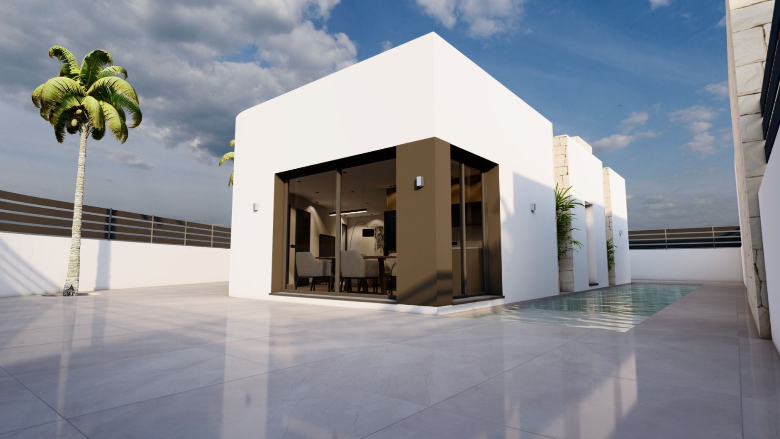 Kitchen-diner layout, new-build 3-bedroom villa, Benijofar