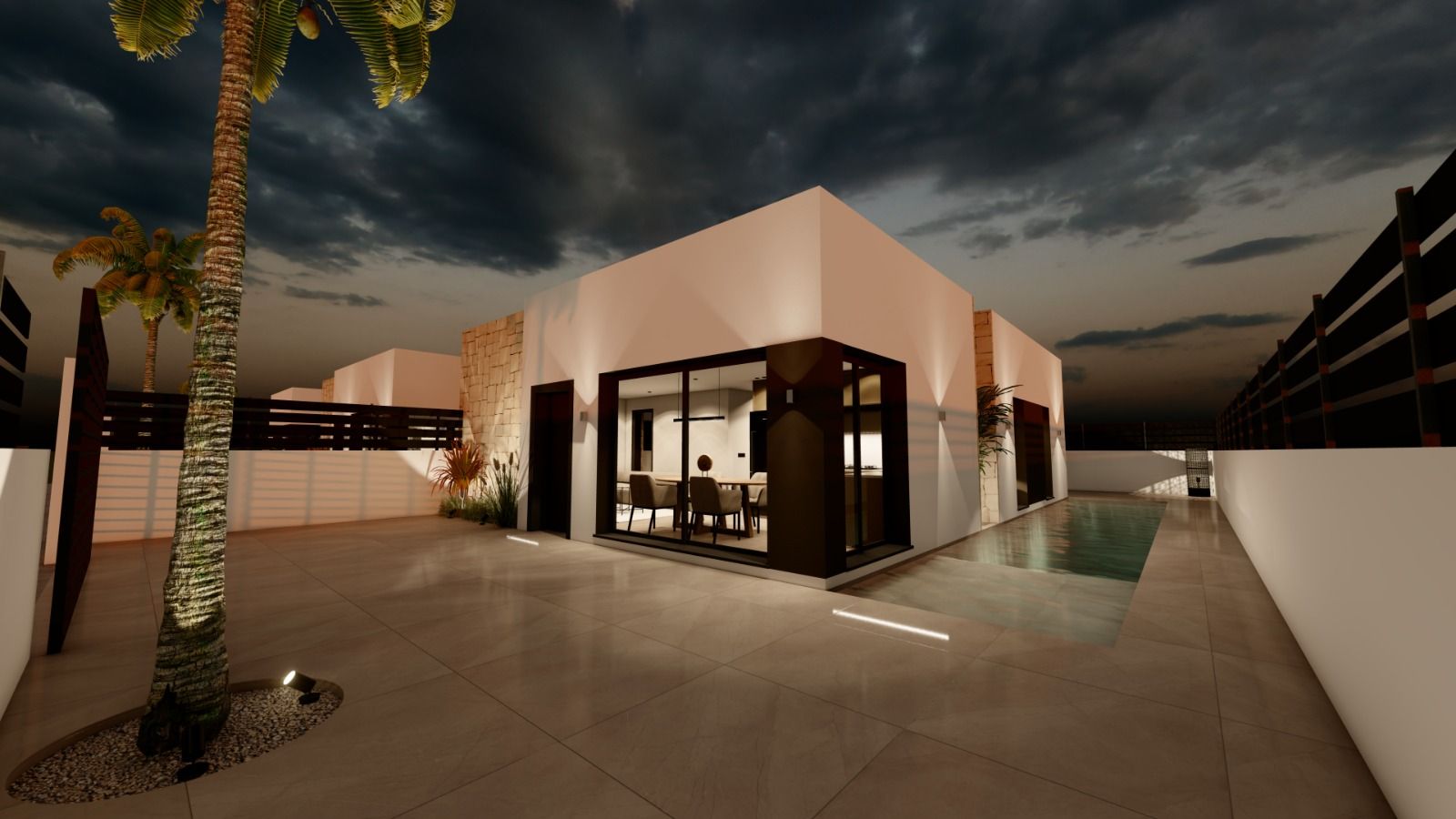Entrance area of new-build villa in Urbanización Monteazul, Benijofar