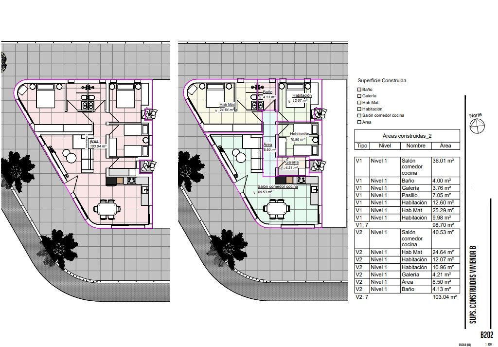 Floor plan of 3-bedroom villa in Urbanización Monteazul, Benijofar