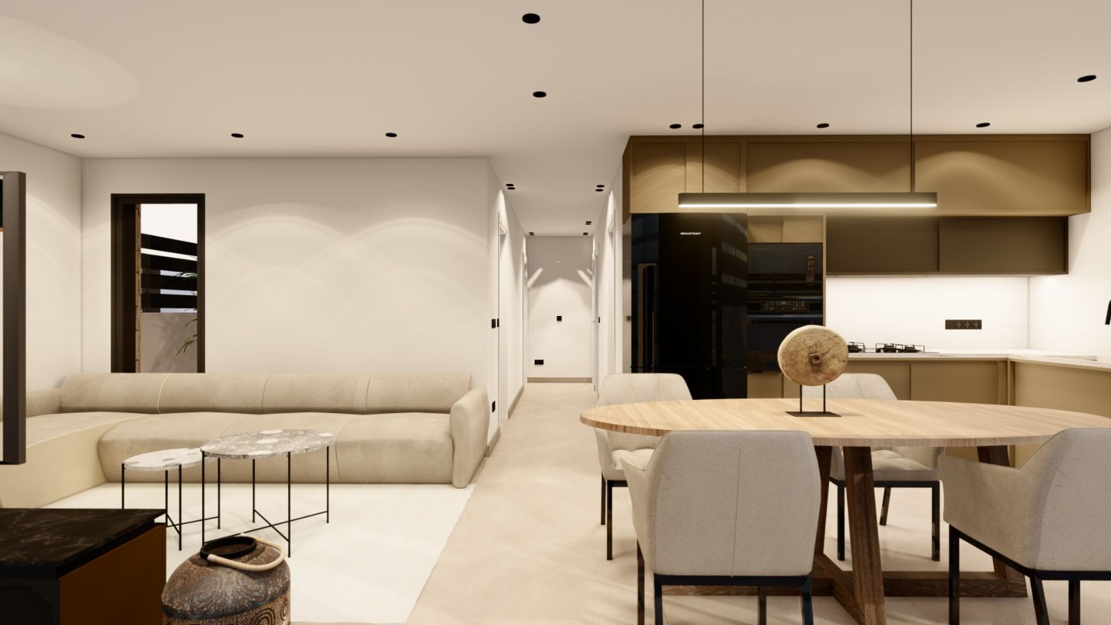 Open-plan living area in 3-bedroom villa, Urbanización Monteazul, Benijofar