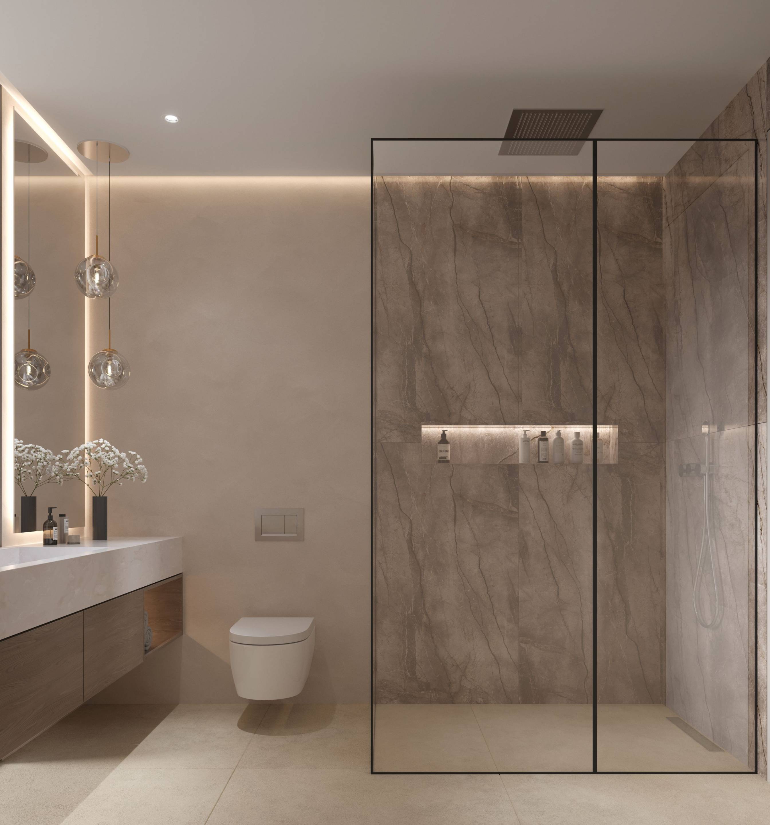 En-suite bathroom in new-build villa, Estepona