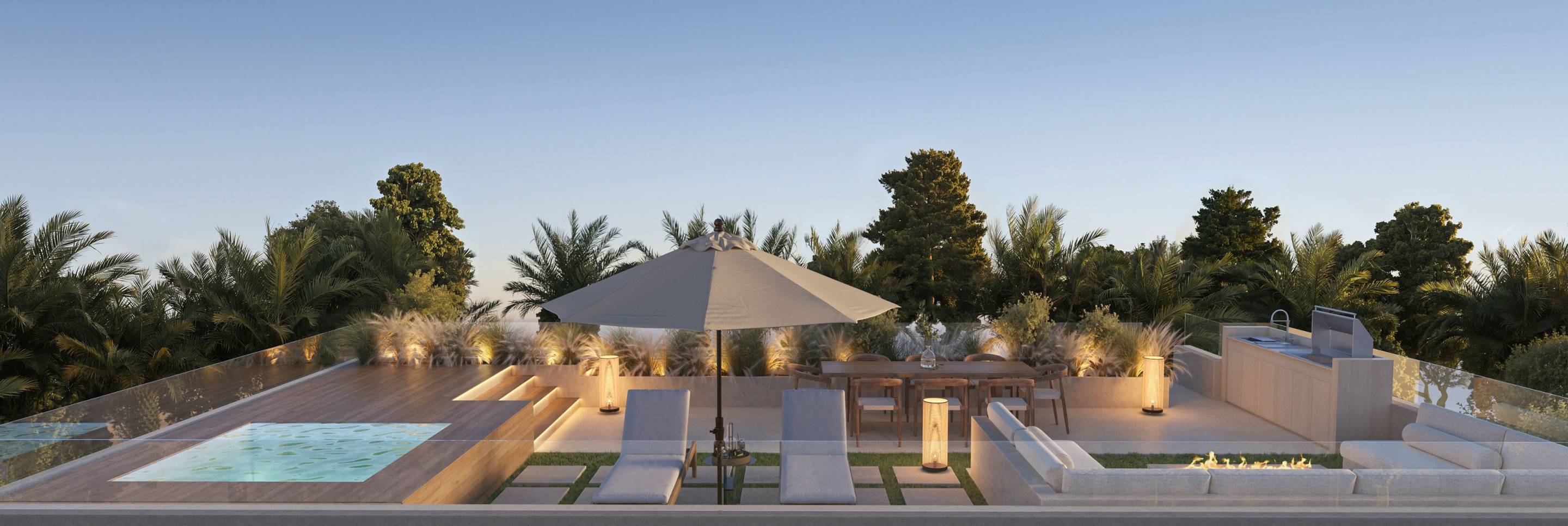 Side elevation of new-build villa on 555m2 plot, Estepona