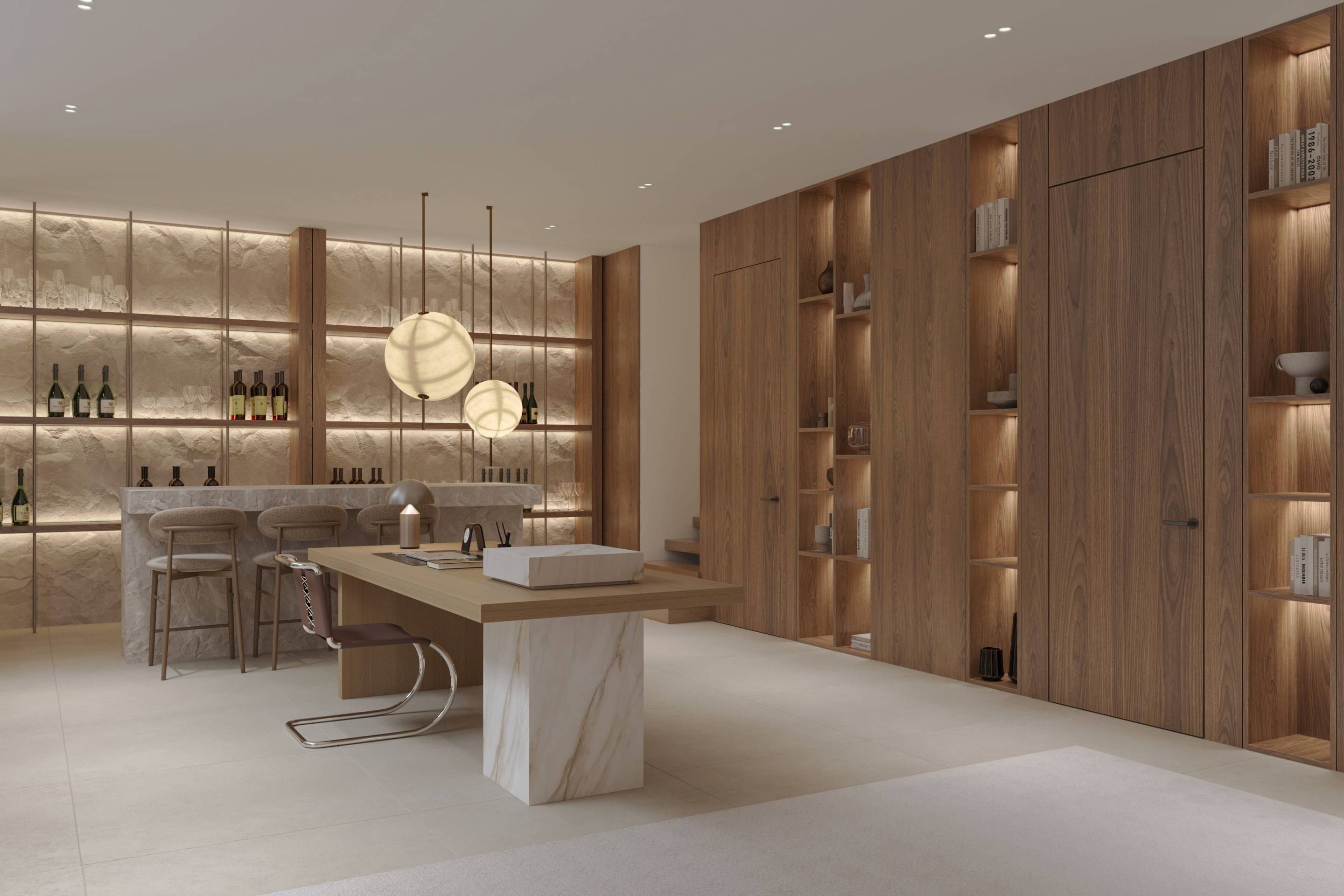 Kitchen worktop and cabinetry detail in new-build villa, Estepona