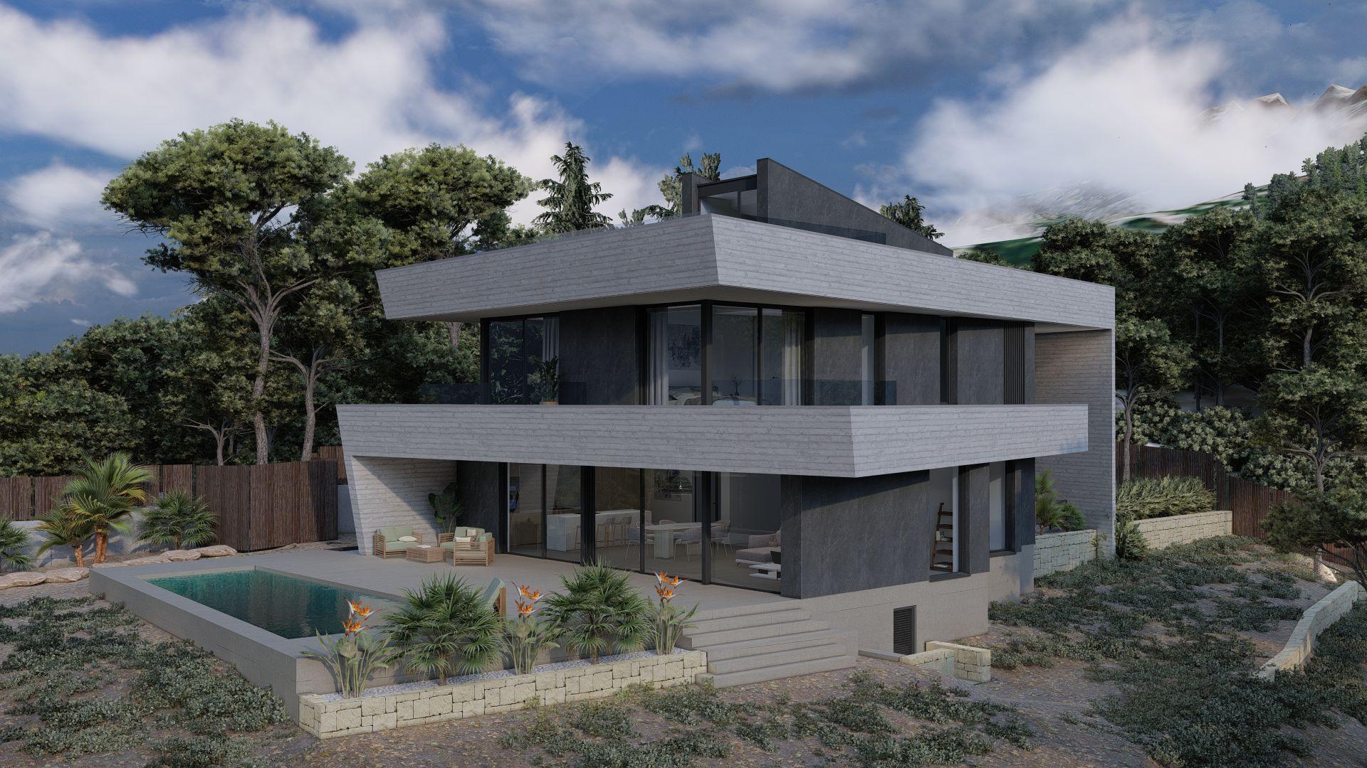 Rooftop solarium with open views in new-build villa, Altea Hills