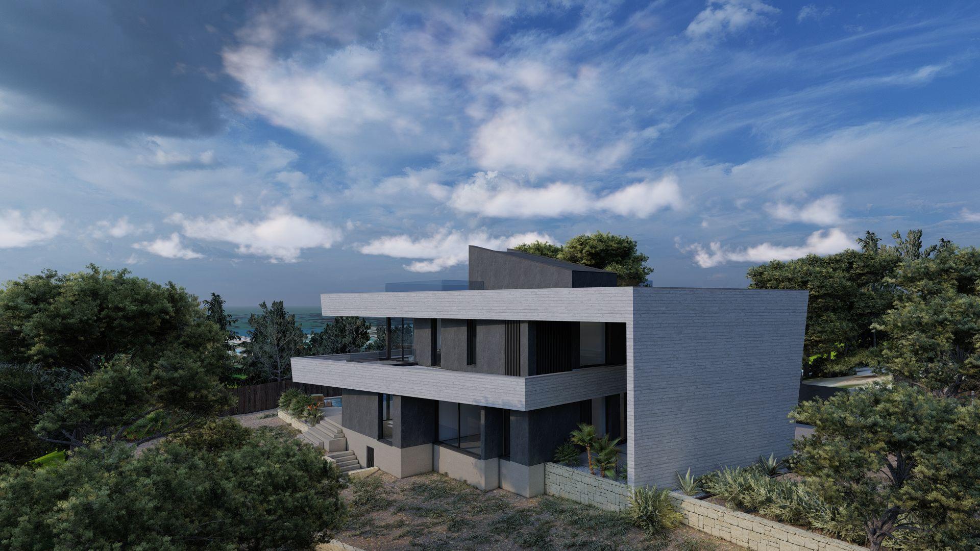 Side elevation and plot of new-build villa, Altea Hills, Altea