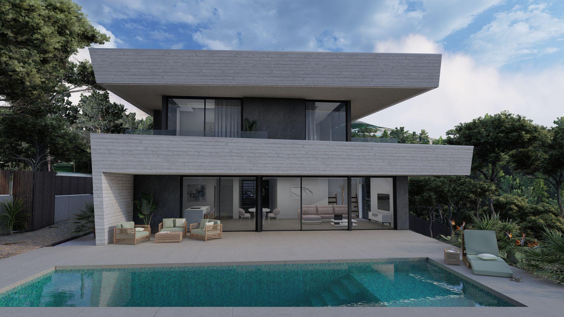Open-plan kitchen and dining space in 4-bedroom villa, Altea Hills