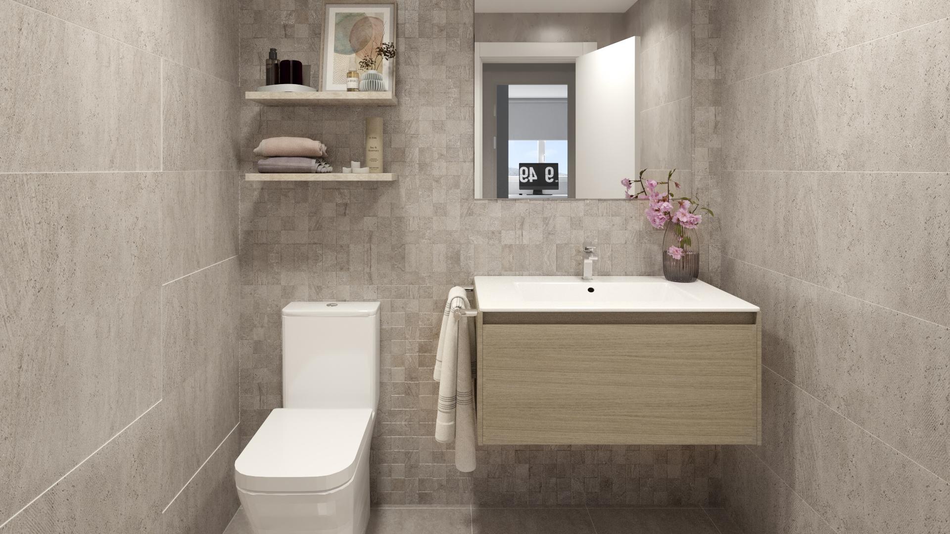Kitchen worktops and fitted units in new-build penthouse, El Saltillo