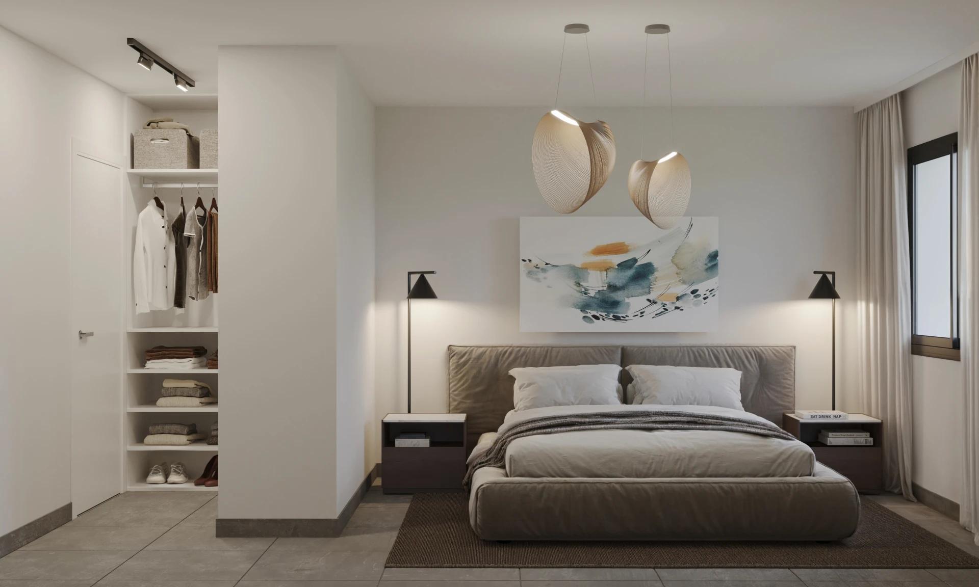 Living area in 2-bedroom apartment, Cala Palmera
