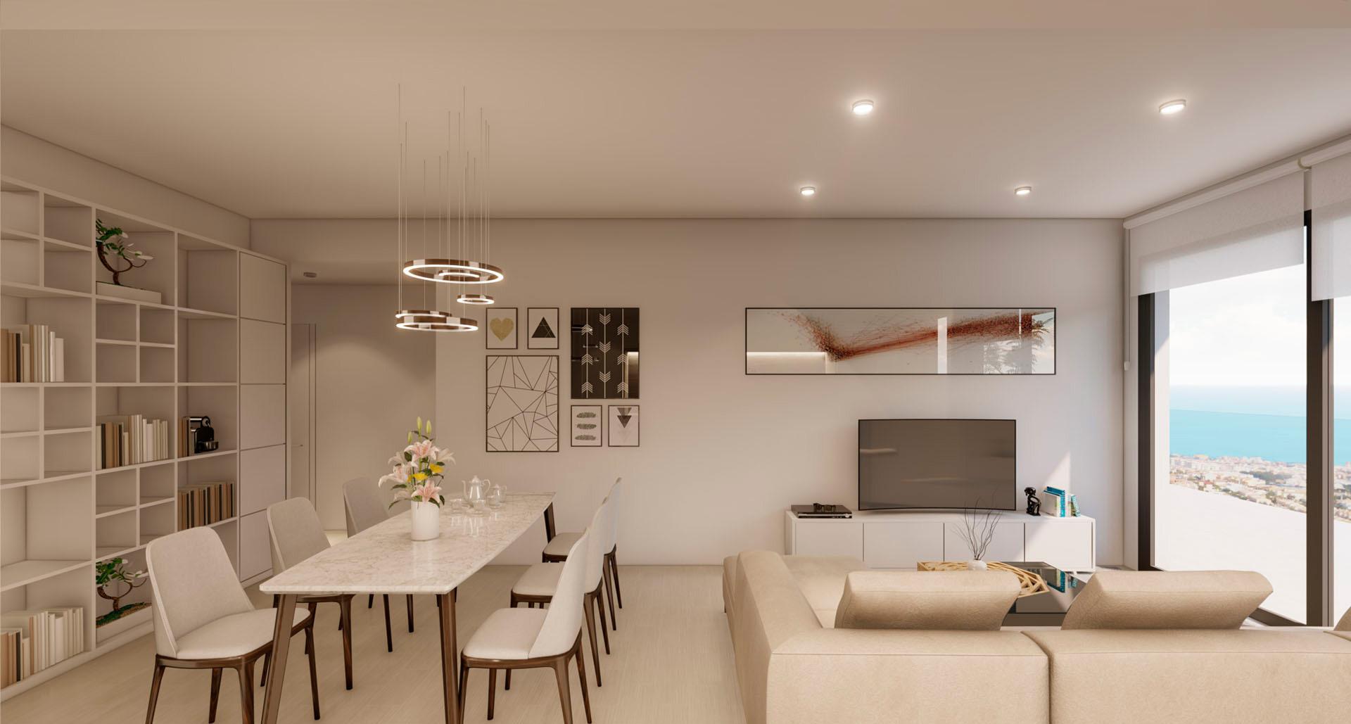 View from second-floor apartment in new-build development, Montealto, Benalmádena