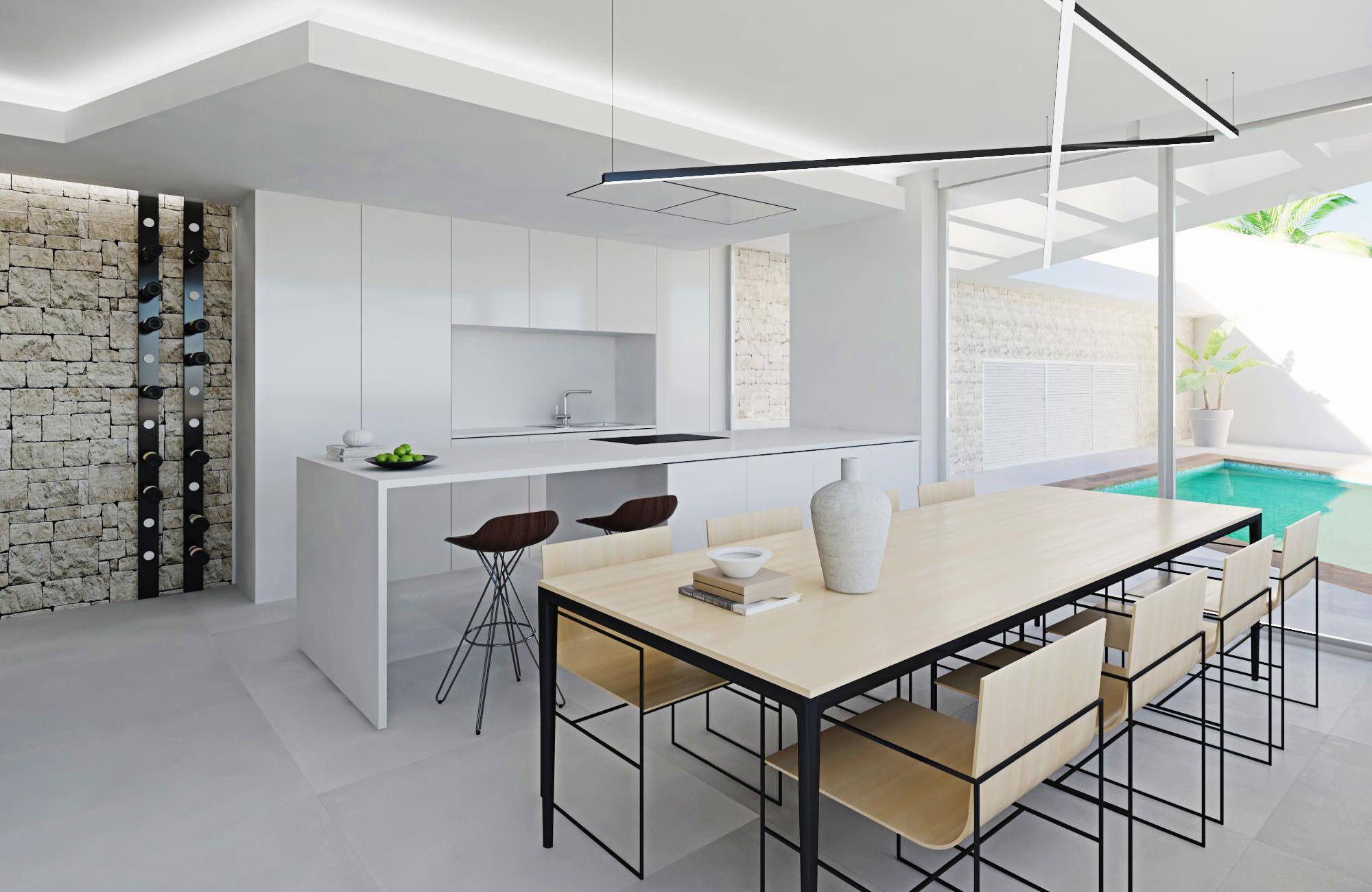 Development site view, new-build villa, Puerto, Calpe