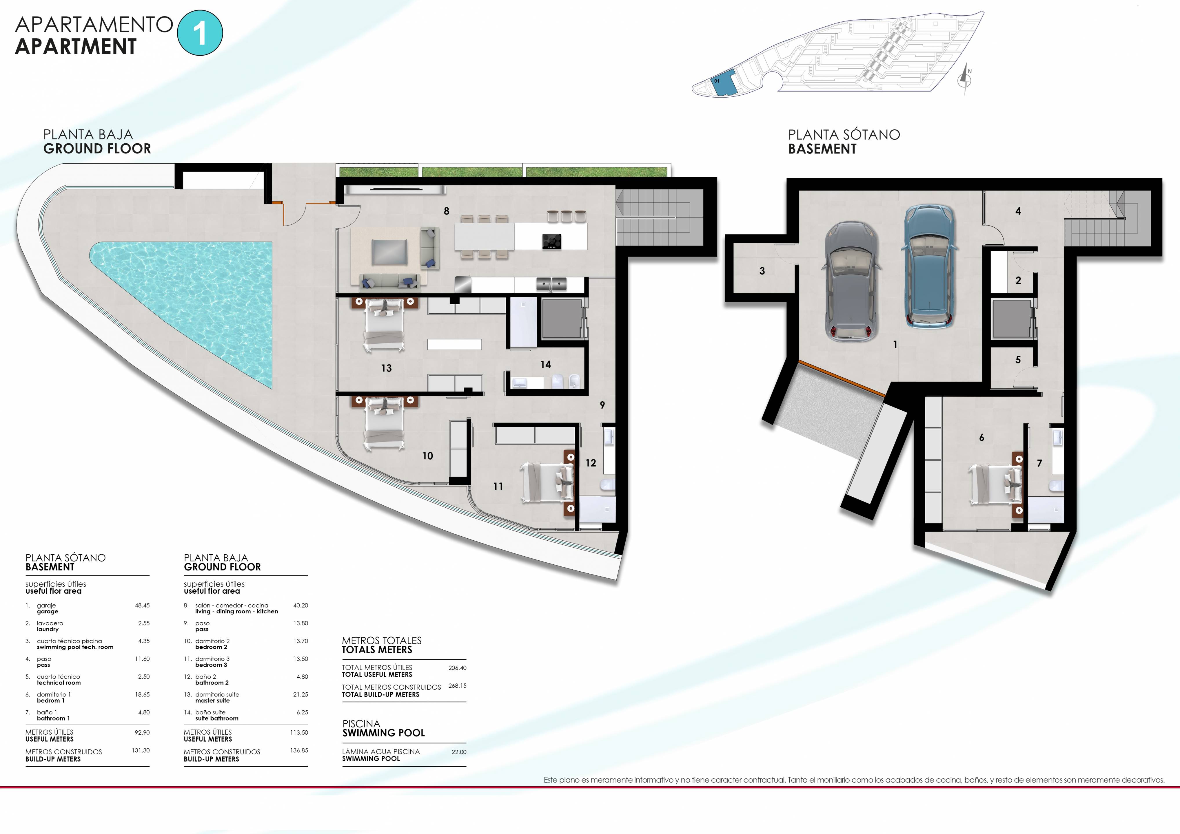 Developer brochure page for 4-bedroom villa, Puerto, Calpe