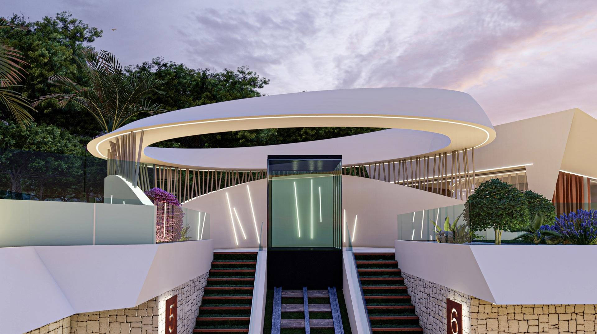 Window and light detail in 4-bedroom villa, Puerto, Calpe