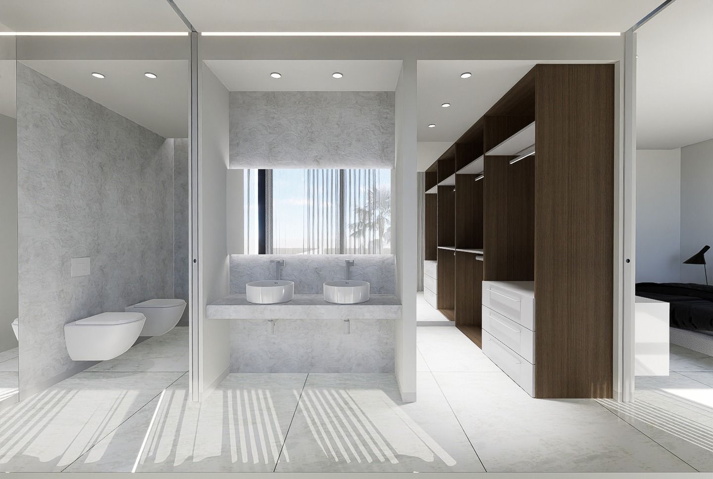 Open-plan living and dining area in new-build villa, Coloma