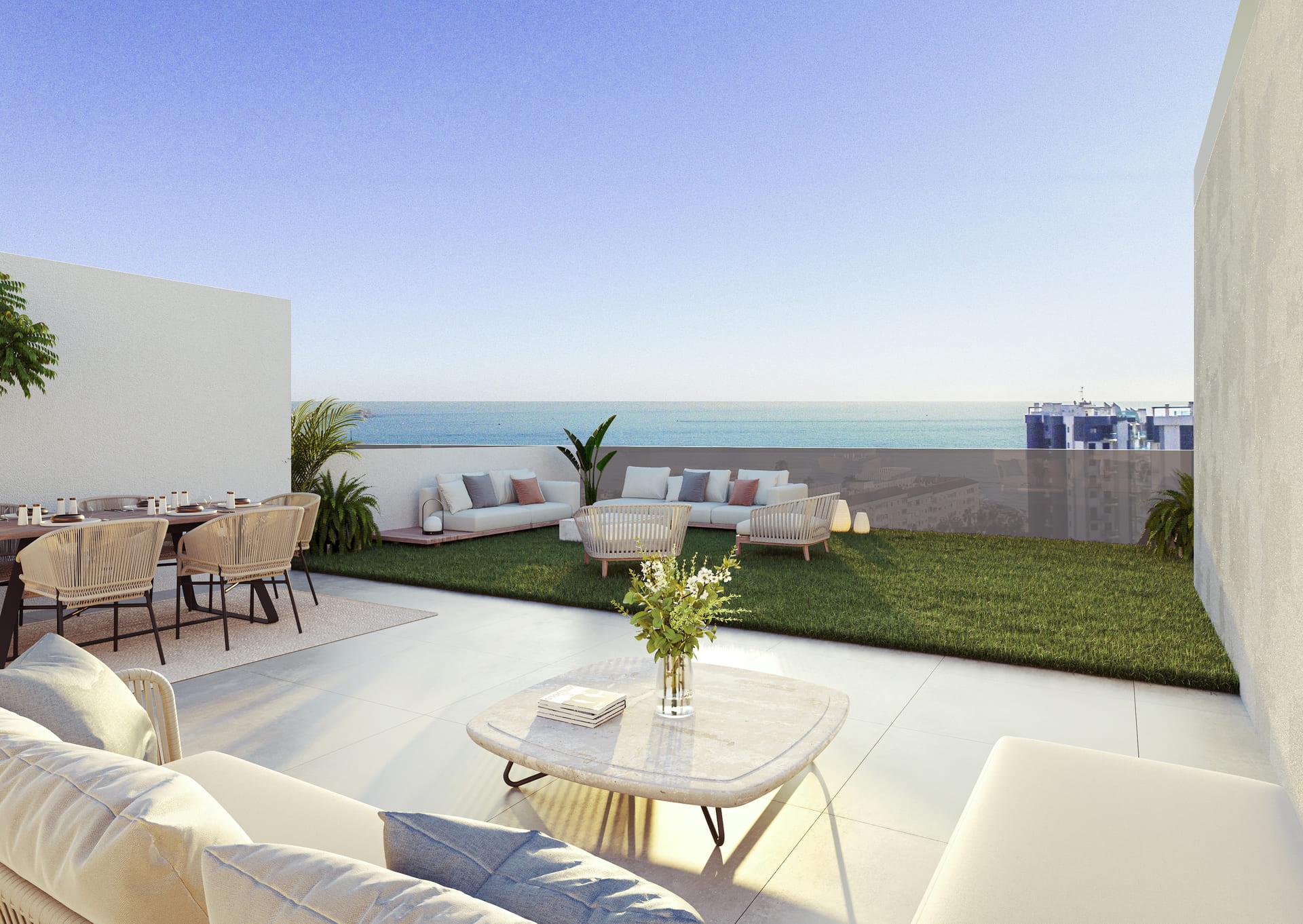 Kitchen worktop and appliances in new-build apartment, Punta Prima