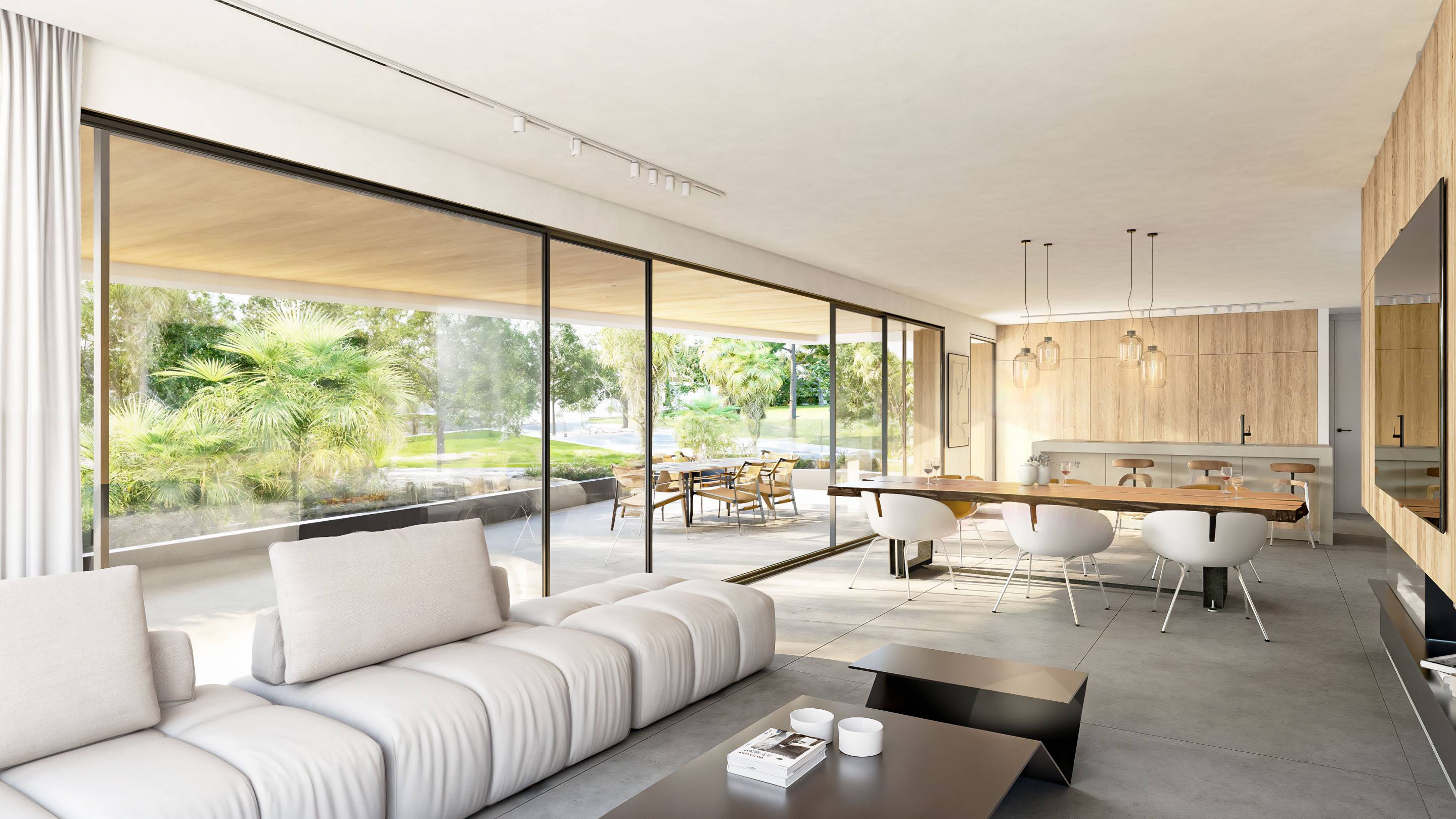 Main bedroom with floor-to-ceiling windows in 3-bedroom apartment, Selwo