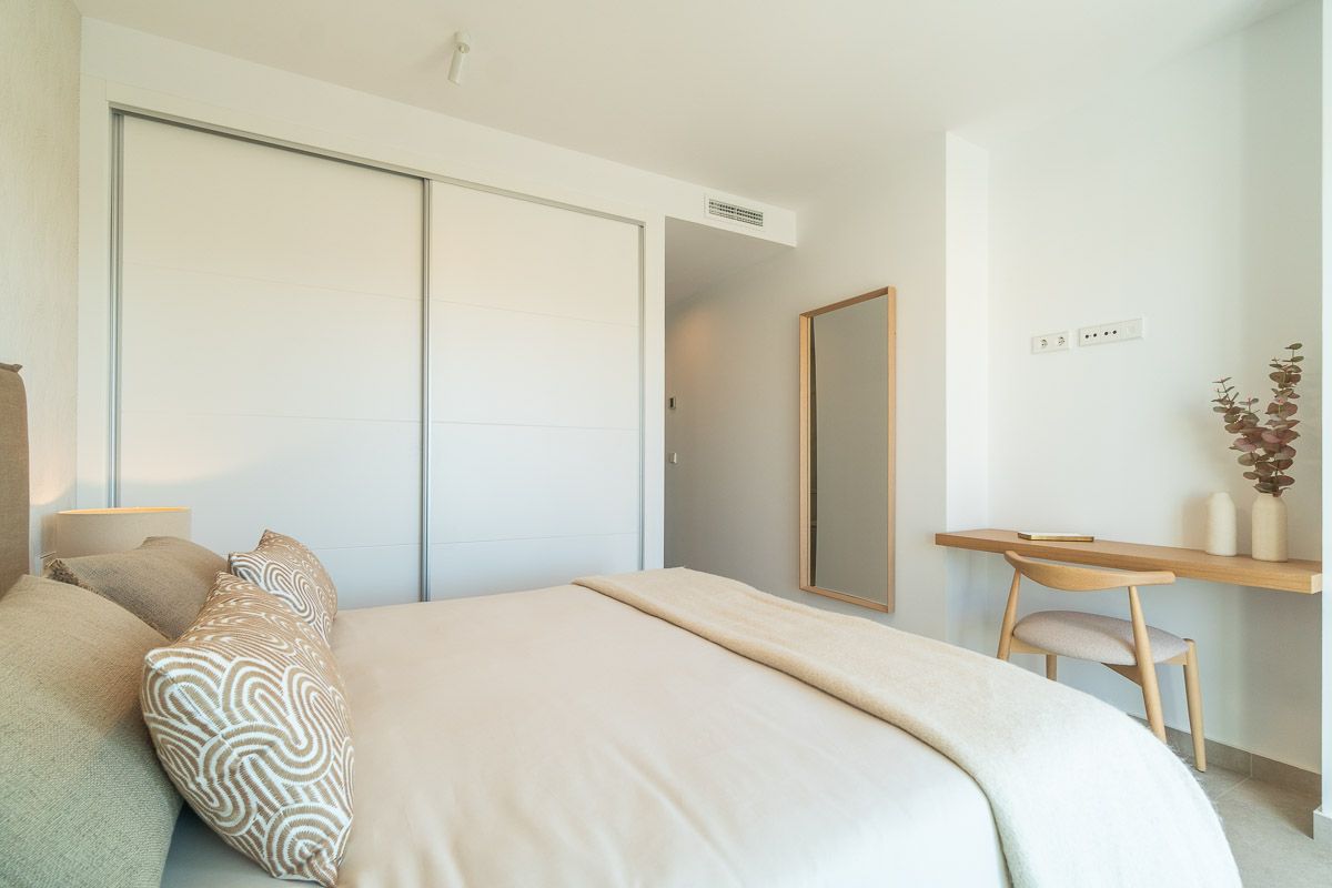 Evening exterior of apartment development, La Zenia, Orihuela Costa