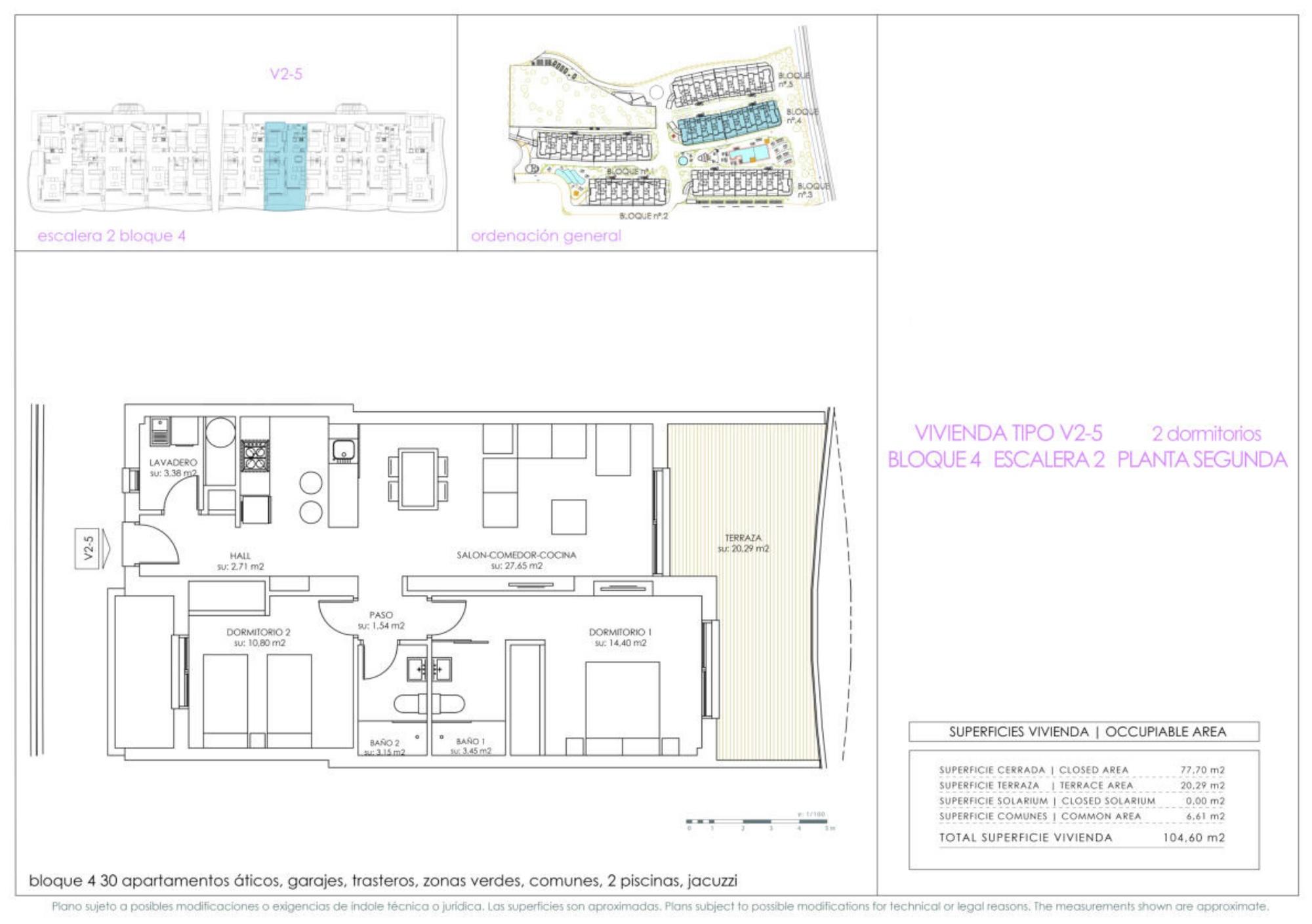 Floor plan of 2-bedroom apartment in La Zenia, Orihuela Costa