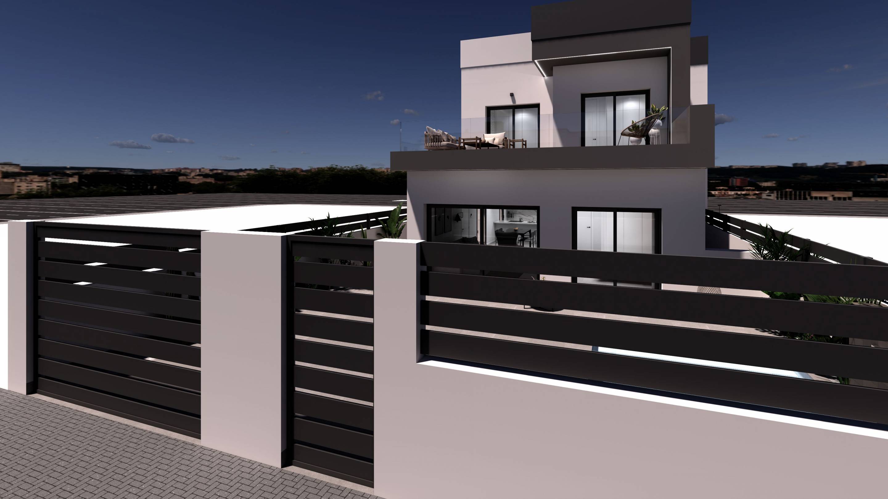 Roof terrace or upper level of villa in Pueblo 4, Benijofar