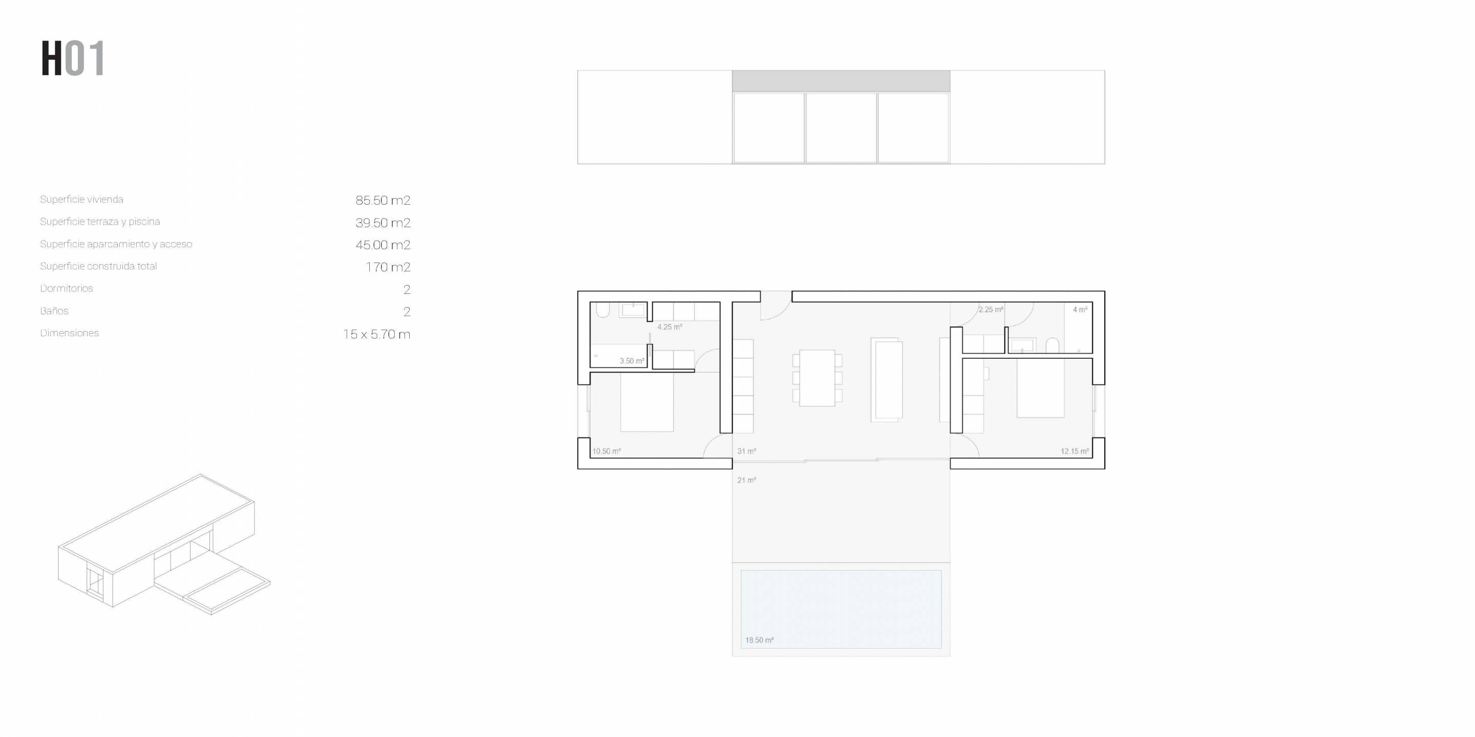 Floor plan of 3-bedroom new-build villa, Zona Rincón Alto, Benidorm - 205m2 build on 500m2 plot