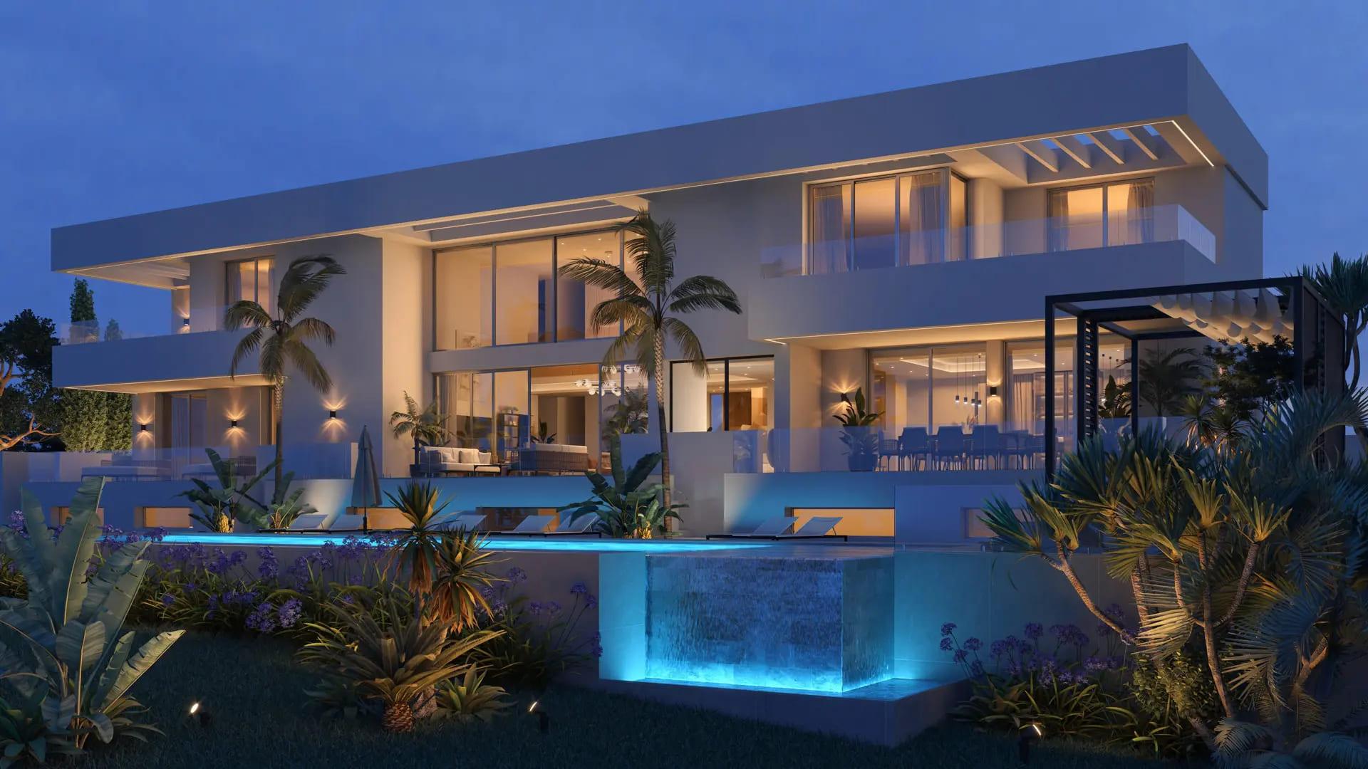 Upper floor or roof terrace view, 6-bedroom villa, Cortés