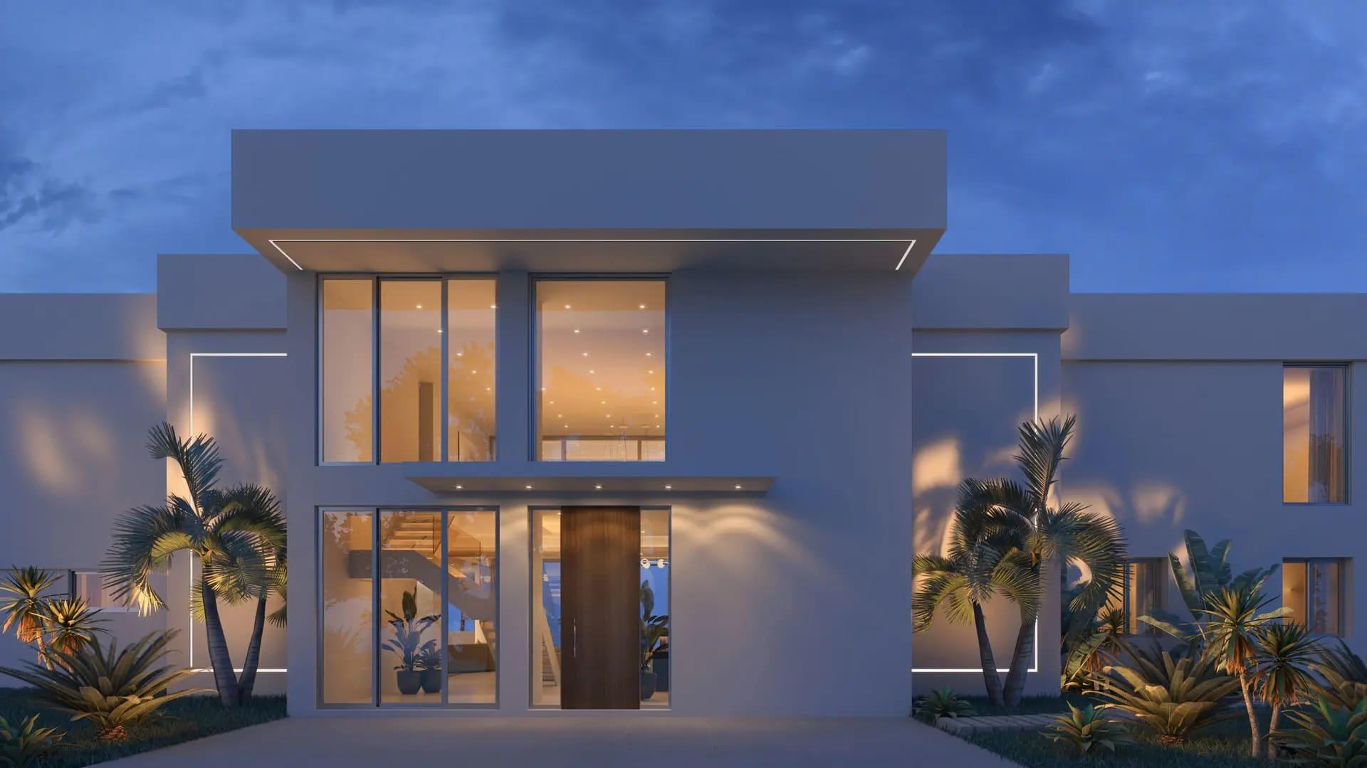 Interior living space in new-build villa, Cortés, Benahavis