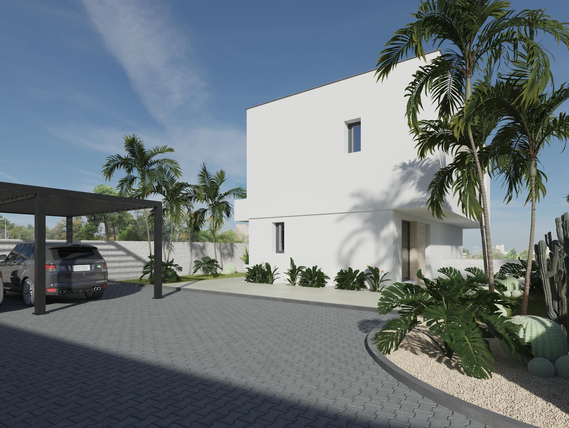 Interior level change and staircase, new-build villa, Ciudad Quesada