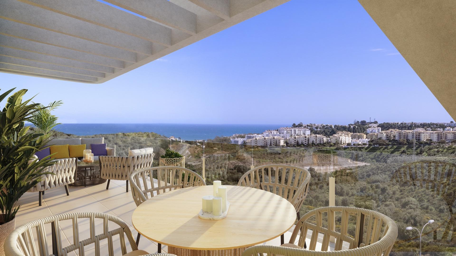 Solarium terrace of new-build development, La Cala de Mijas