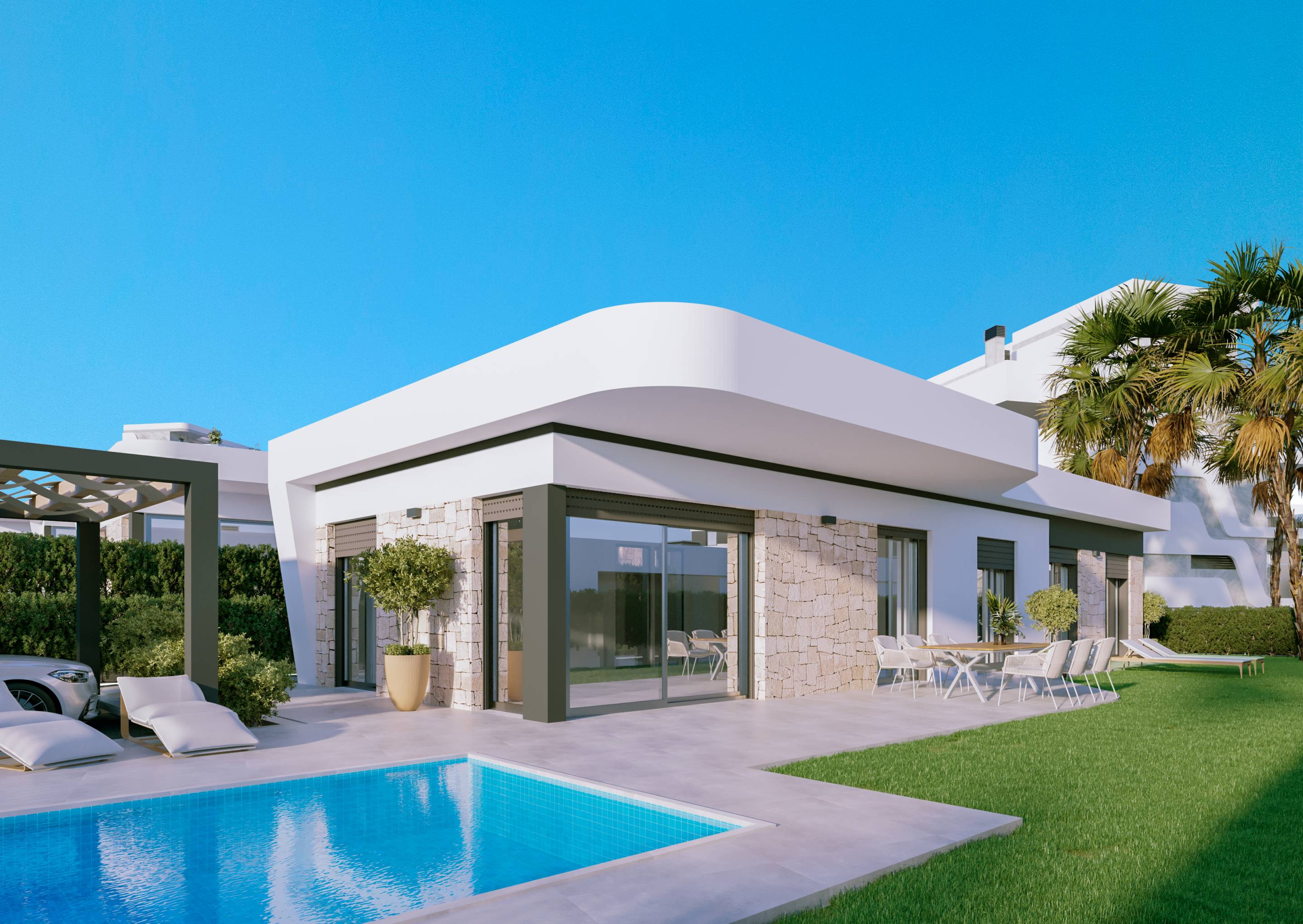 Villa for sale in Finestrat Hills, Finestrat - exterior view of new-build property with plot
