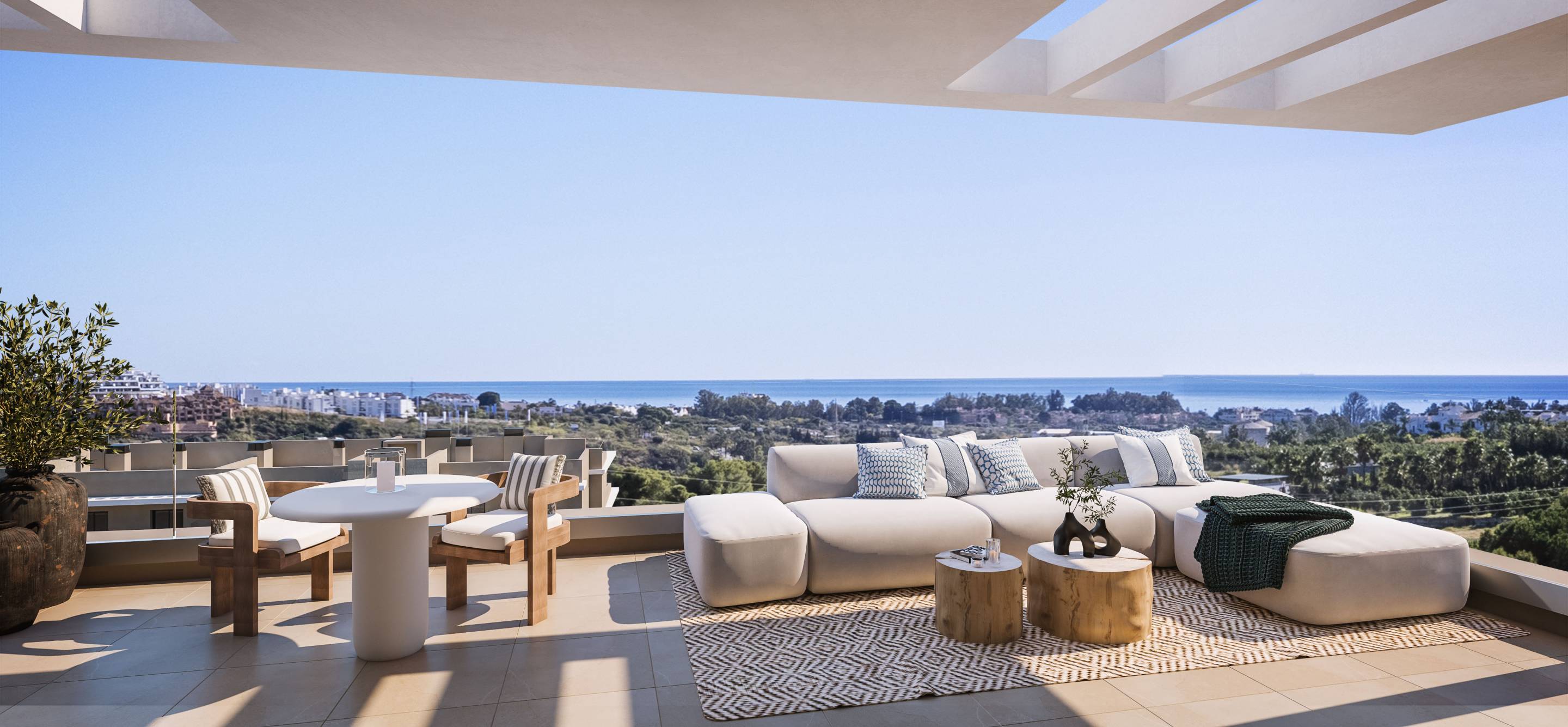 Lounge area with natural light, 3-bedroom apartment, La Concha-Resina Golf