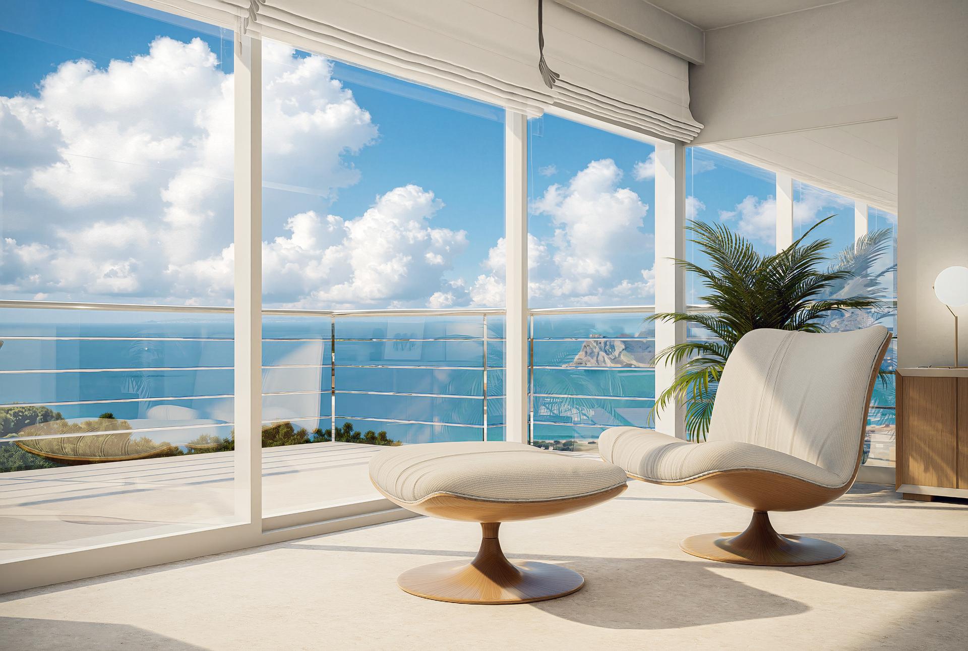 Solarium level with views in 4-bedroom villa, Altea Hills