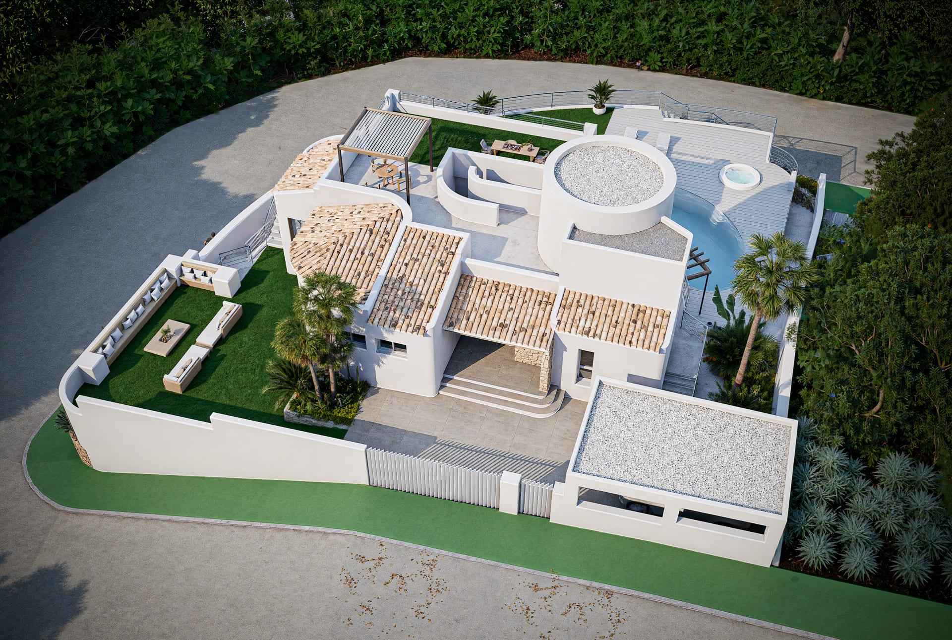 View from terrace towards coast, villa in Altea Hills, Altea