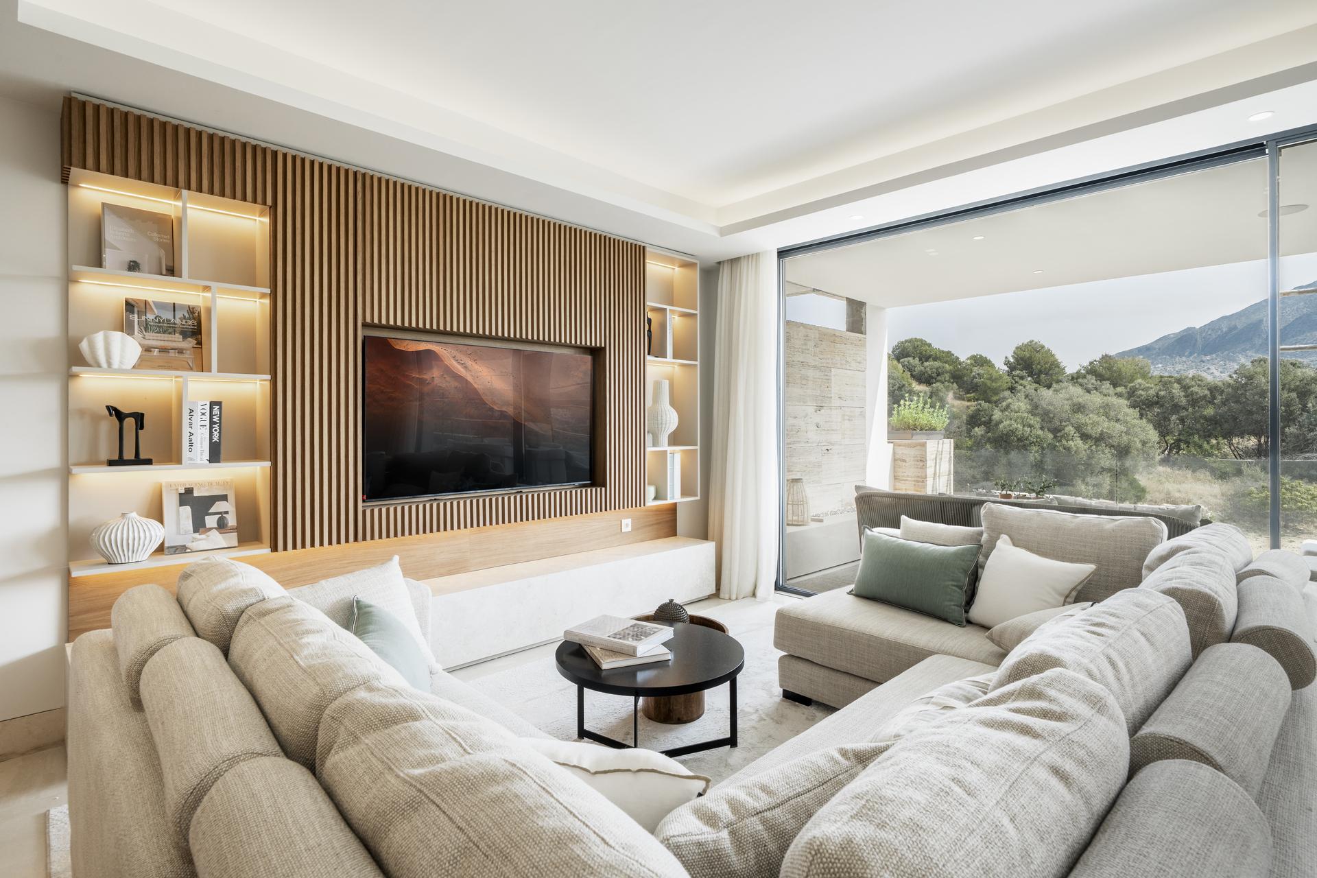 Living space with terrace access in penthouse, Aloha, Marbella