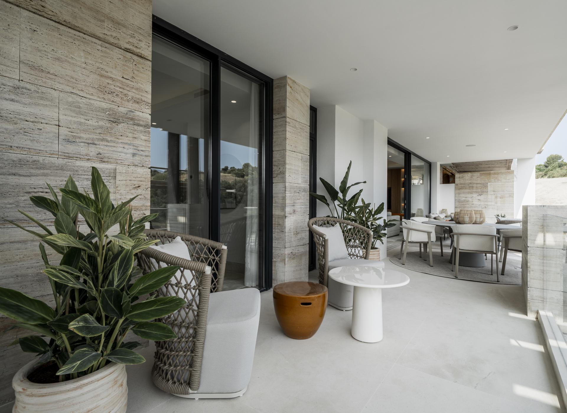 Daytime view from solarium, penthouse in Aloha, Marbella