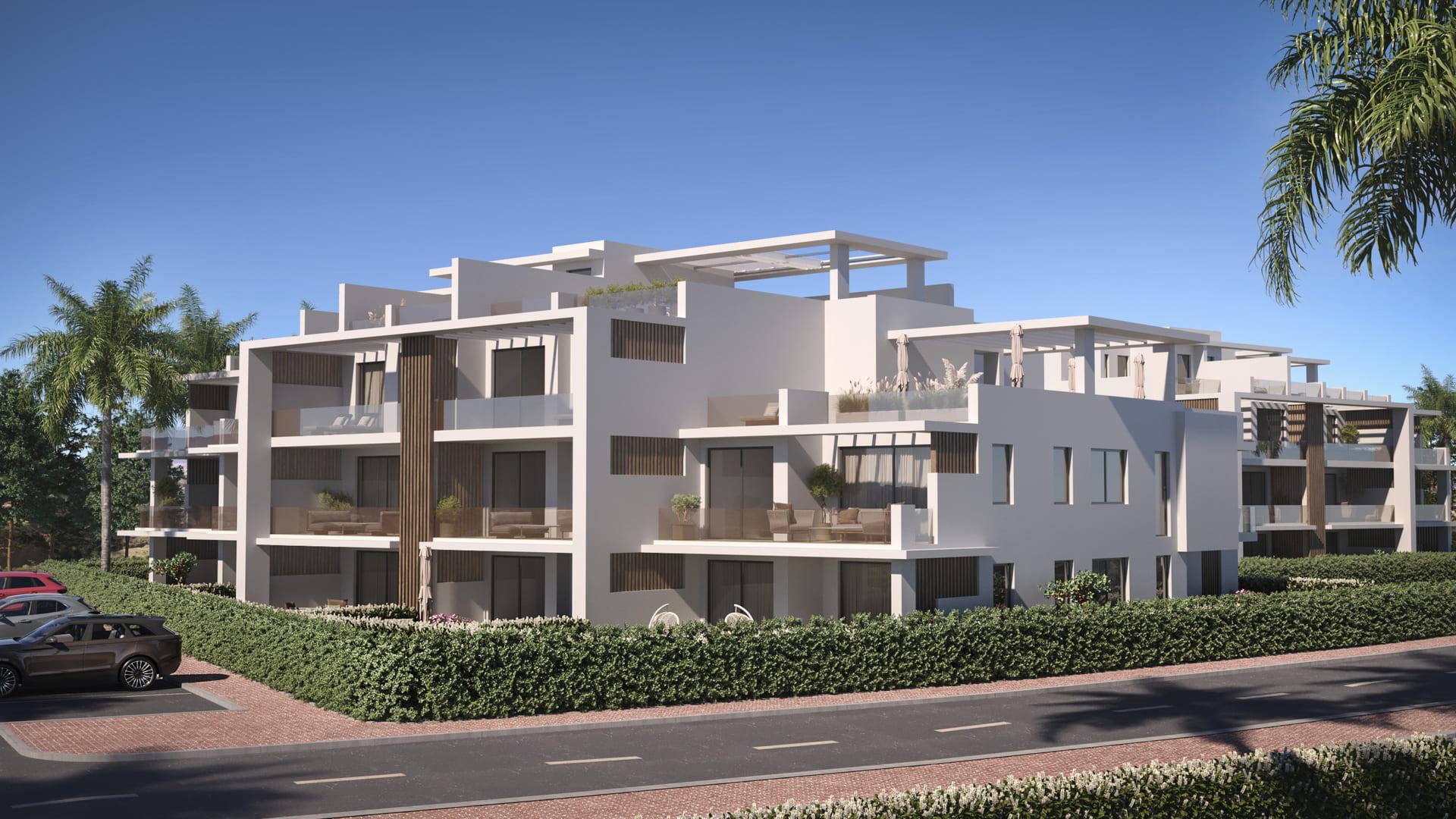Open-plan living and dining area in 4-bedroom new-build apartment, Sotoserena