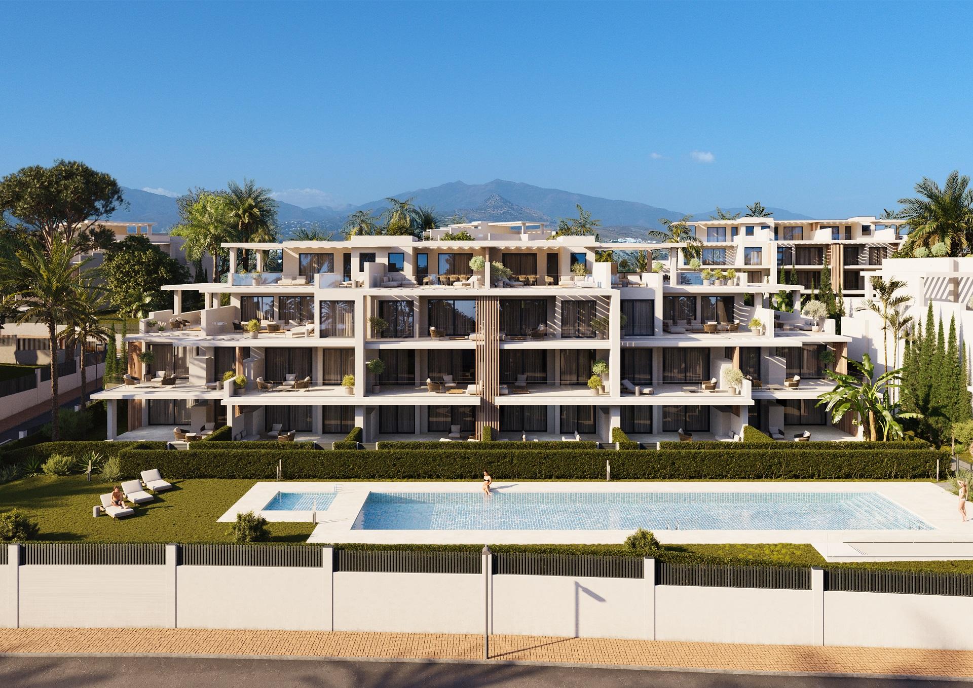 Penthouse for sale in Sotoserena, Estepona - exterior view of new-build top-floor apartment