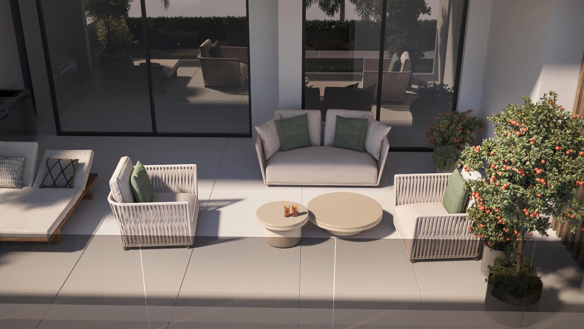Bedroom with neutral decor, 3-bedroom apartment, Sotoserena