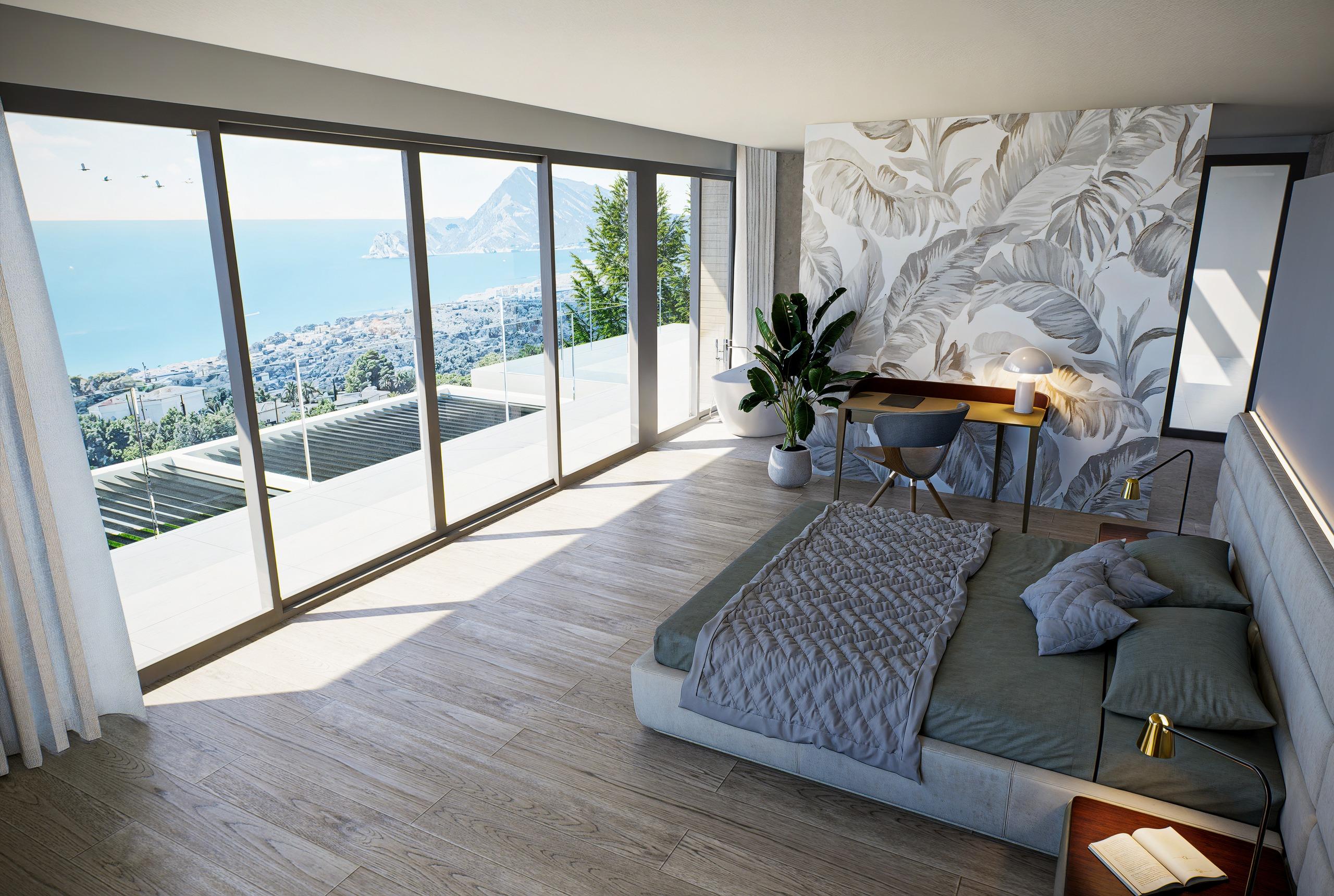 Terrace area of new-build villa in Altea Hills, Altea