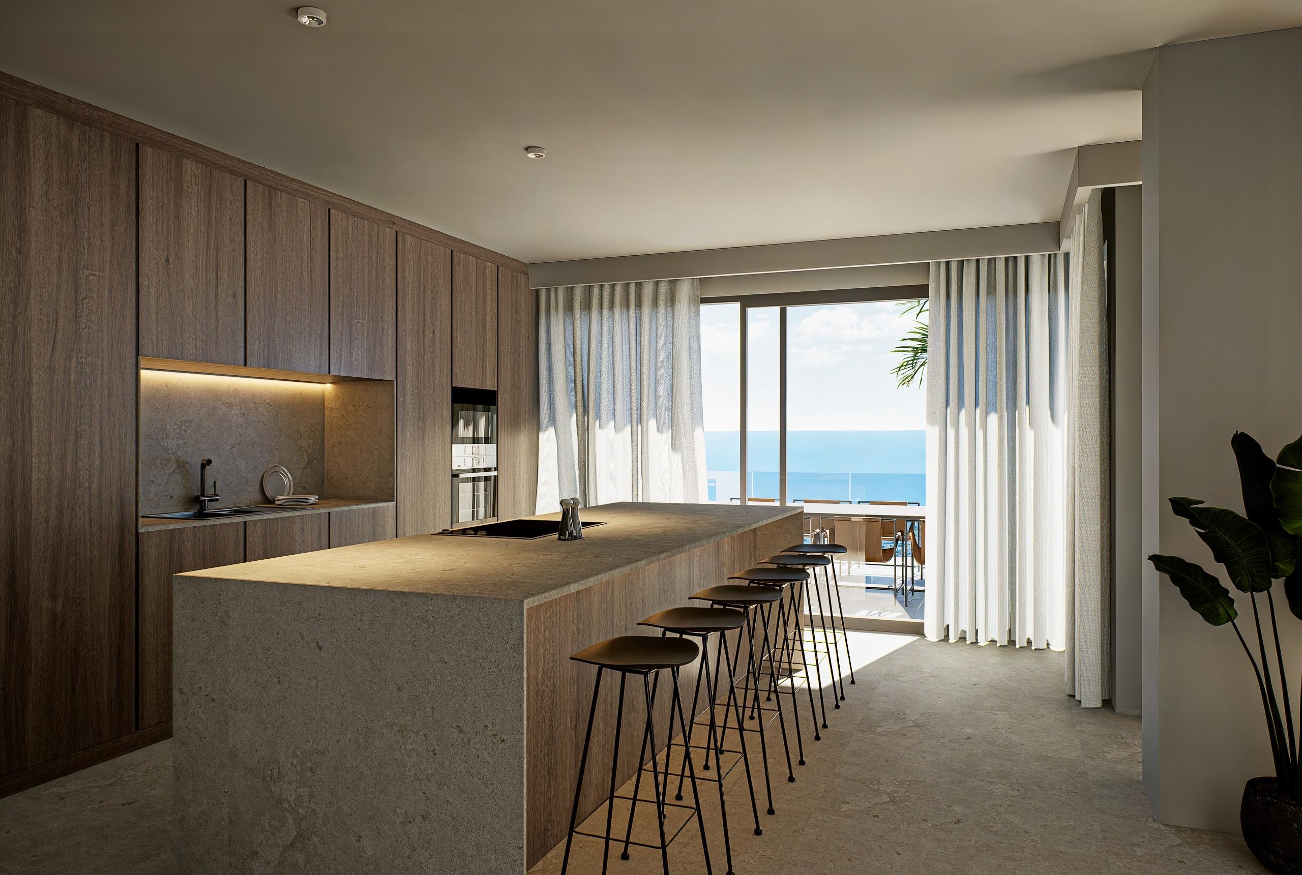 Open-plan living and dining room in villa, Altea Hills