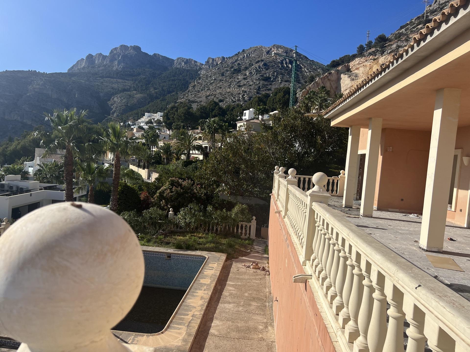 Pool and terrace at new-build villa, Altea Hills