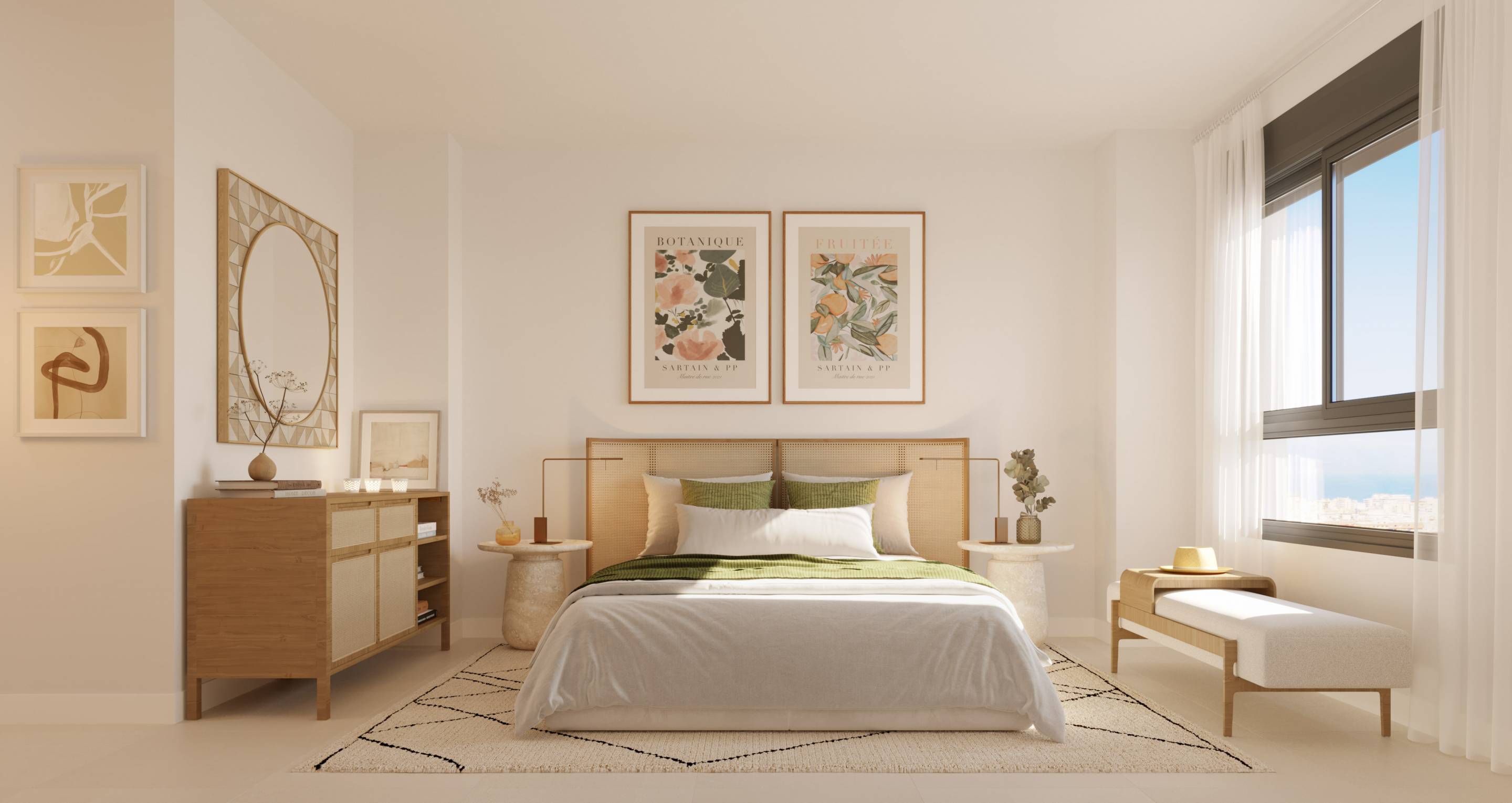Living and dining area layout in 3-bedroom apartment, El Saltillo, Torremolinos