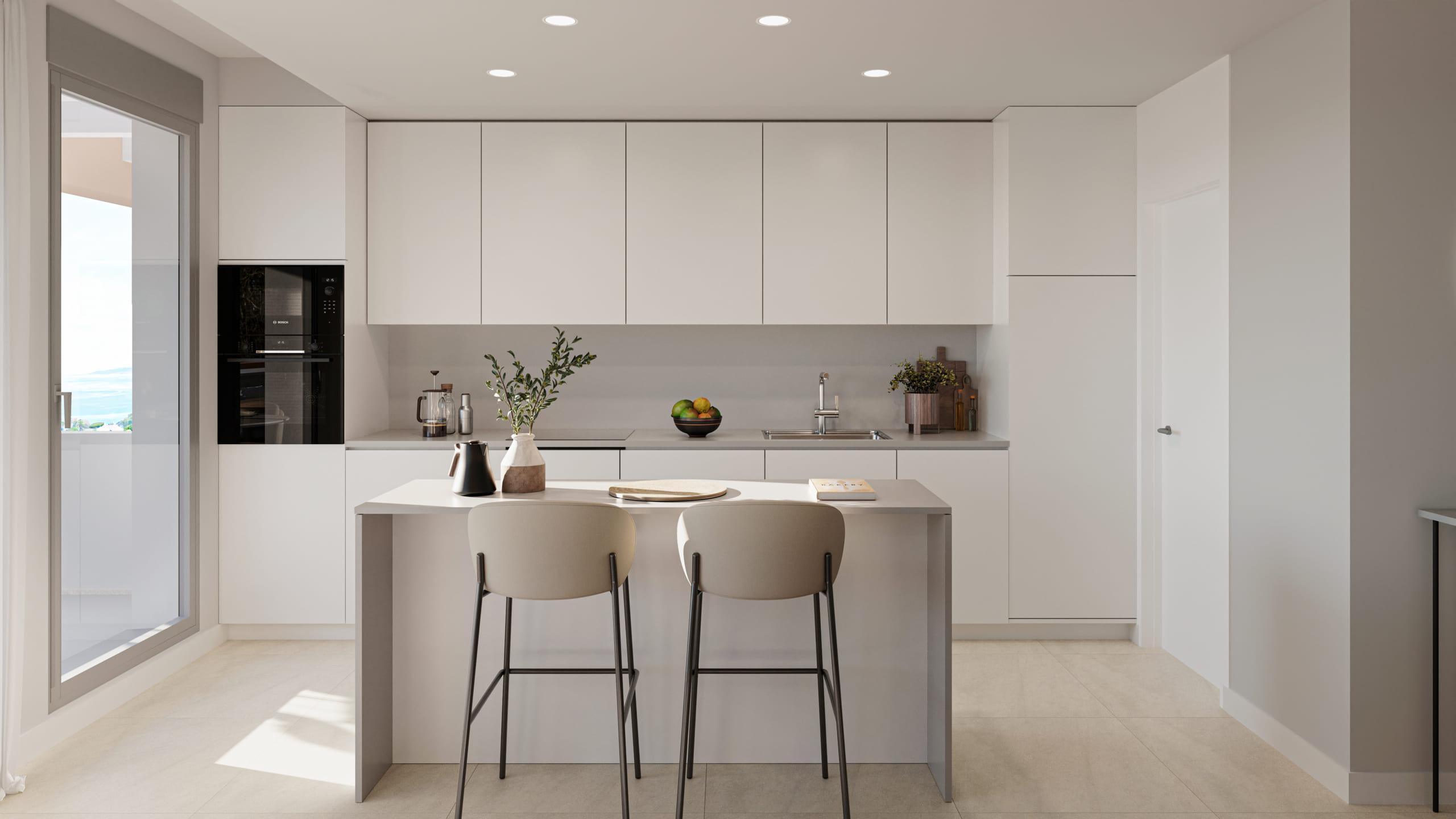 Kitchen in 2-bedroom new-build apartment, Las Mesas, Estepona