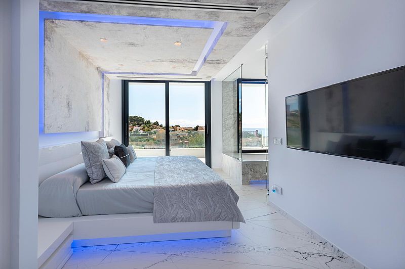 Outdoor terrace area of new-build villa, Manzanera, Calpe