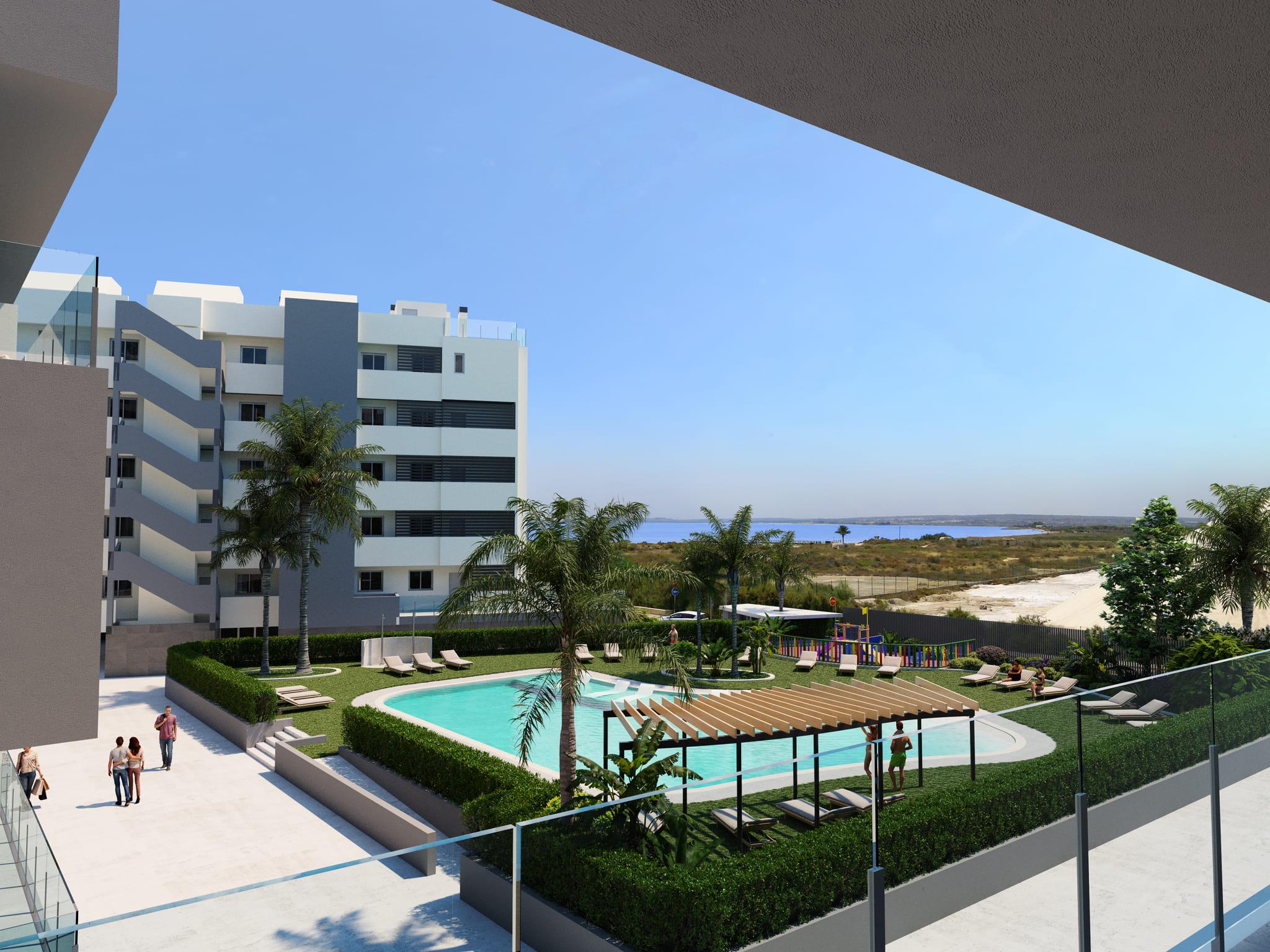 Floor plan of the 3-bedroom penthouse in Tamarit