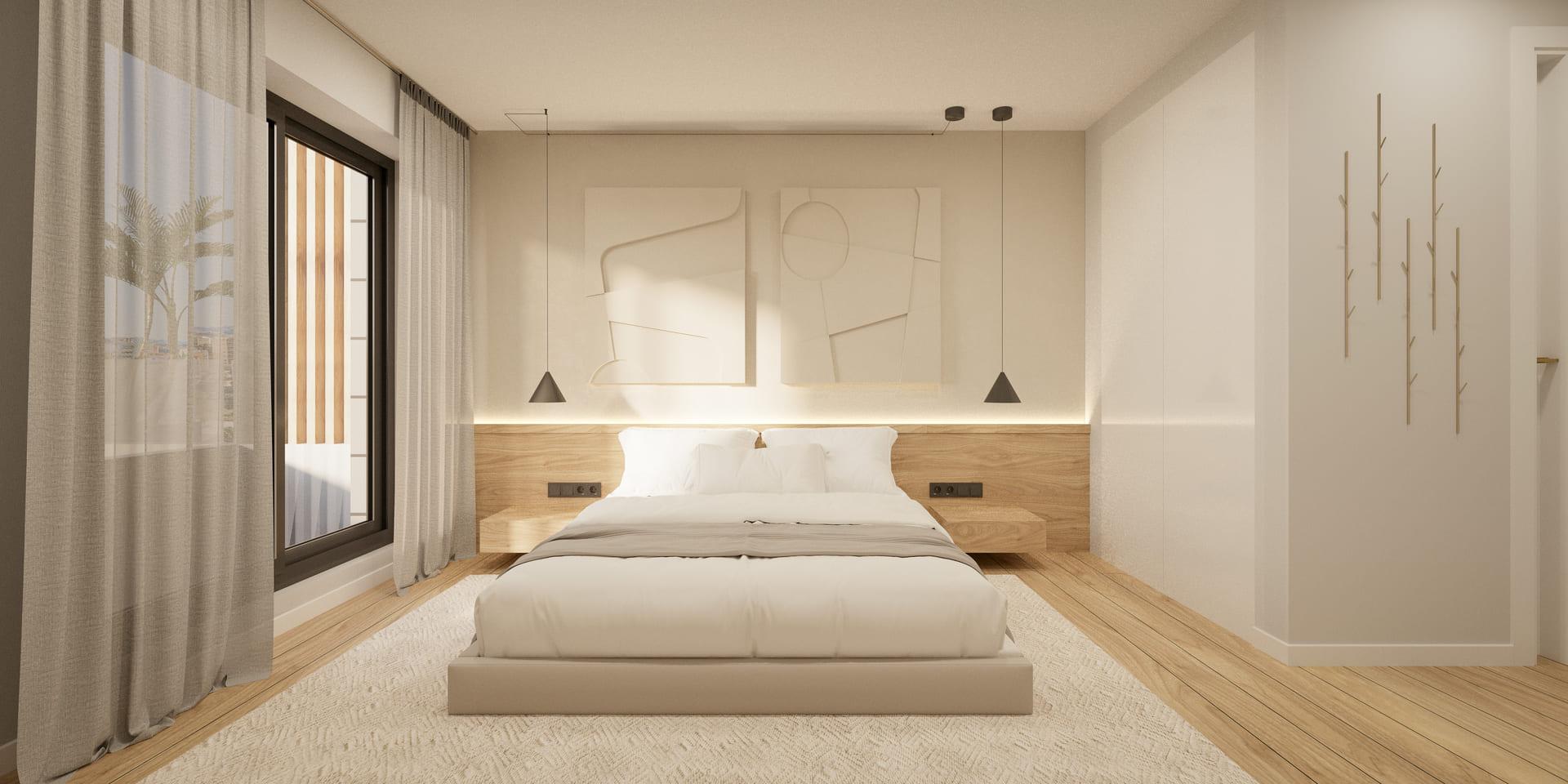 Main bedroom in 3-bedroom penthouse, Las Mesas, Estepona