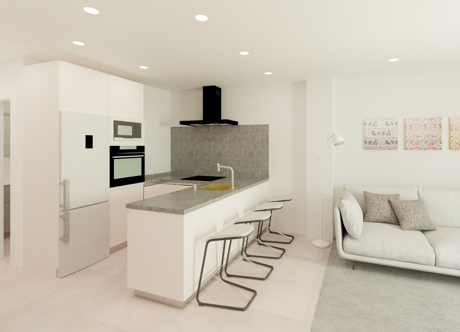 Double bedroom with built-in wardrobe